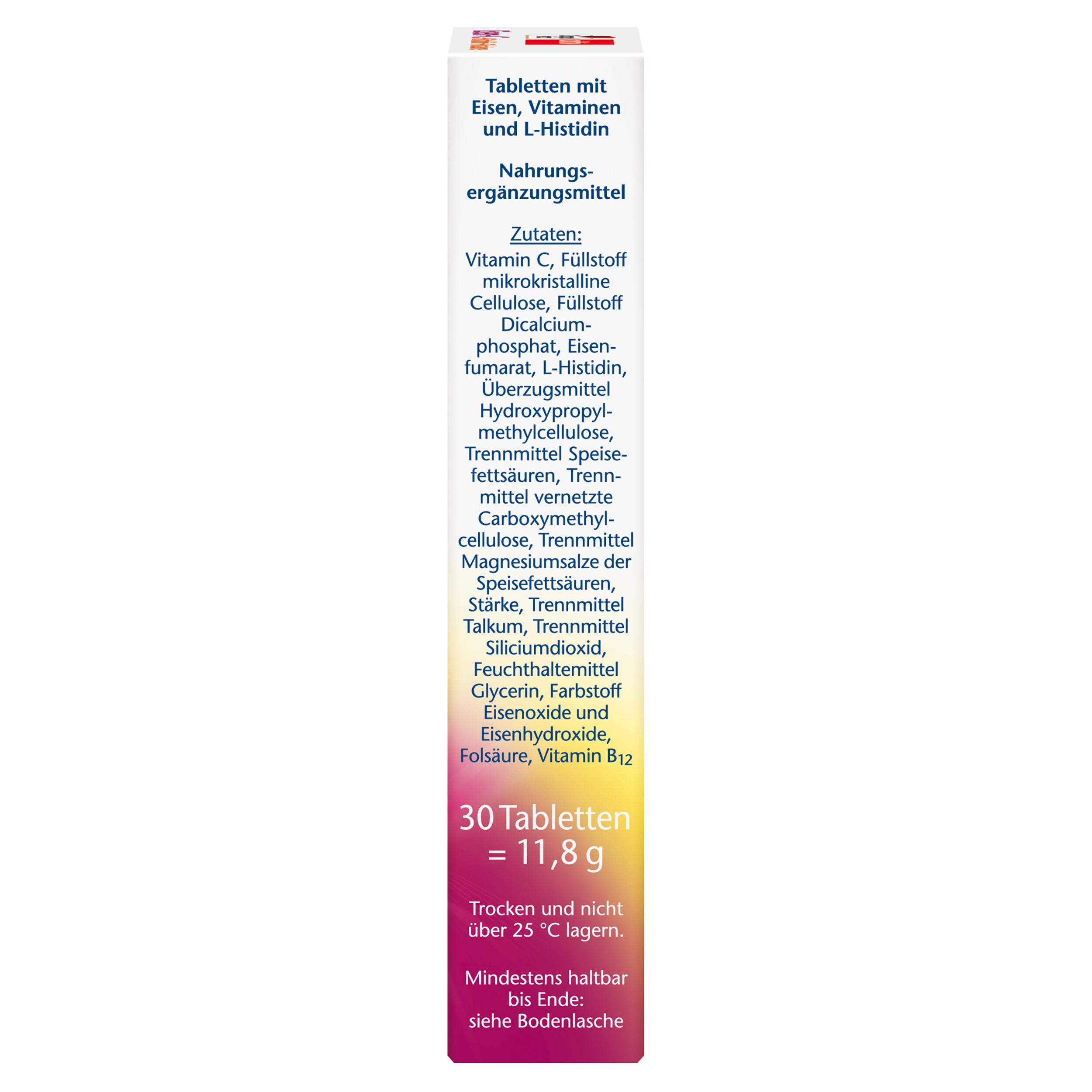Eisen + C + Histidin + Folsäure (30 Tabletten)