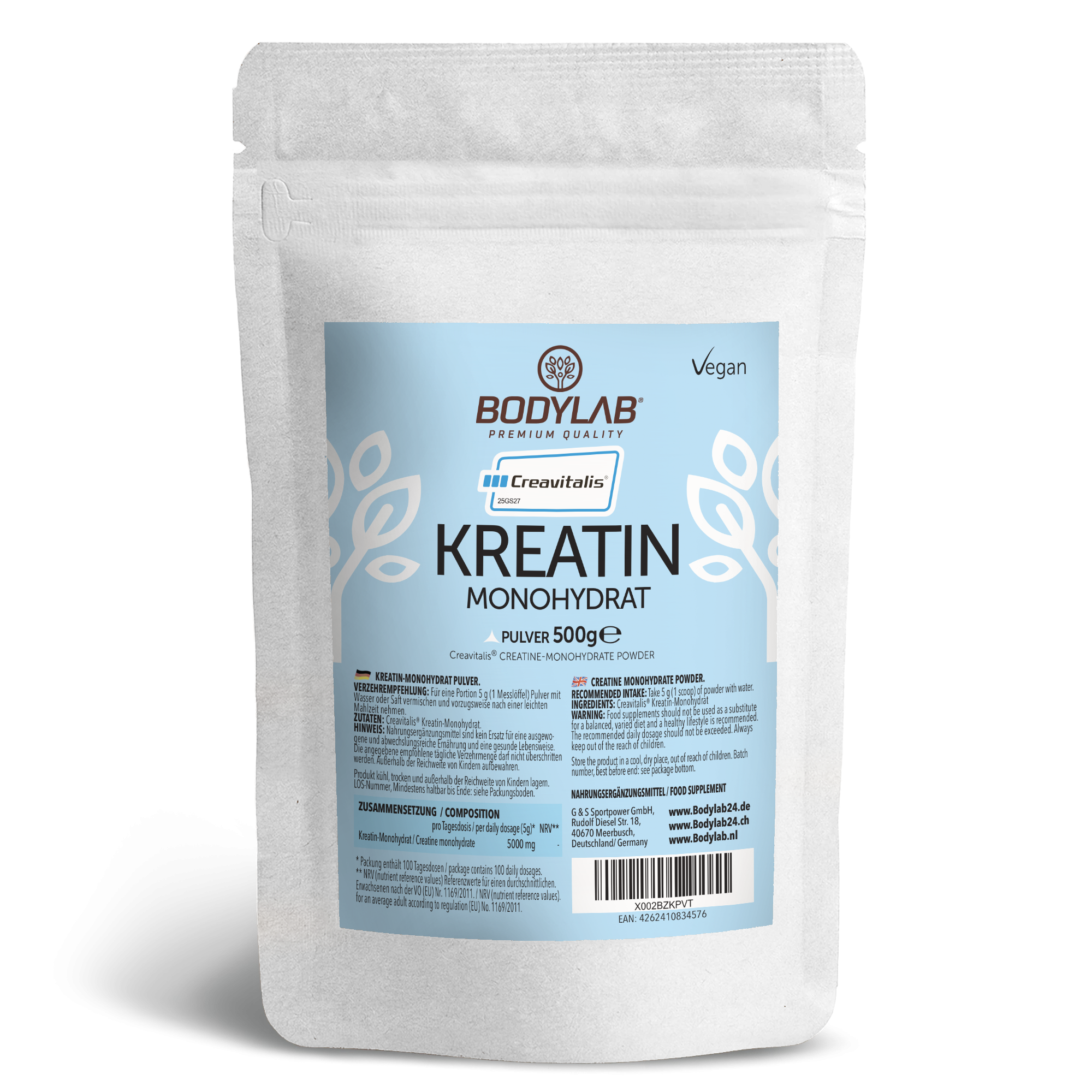 Creavitalis® Kreatin Monohydrat Pulver (500g)
