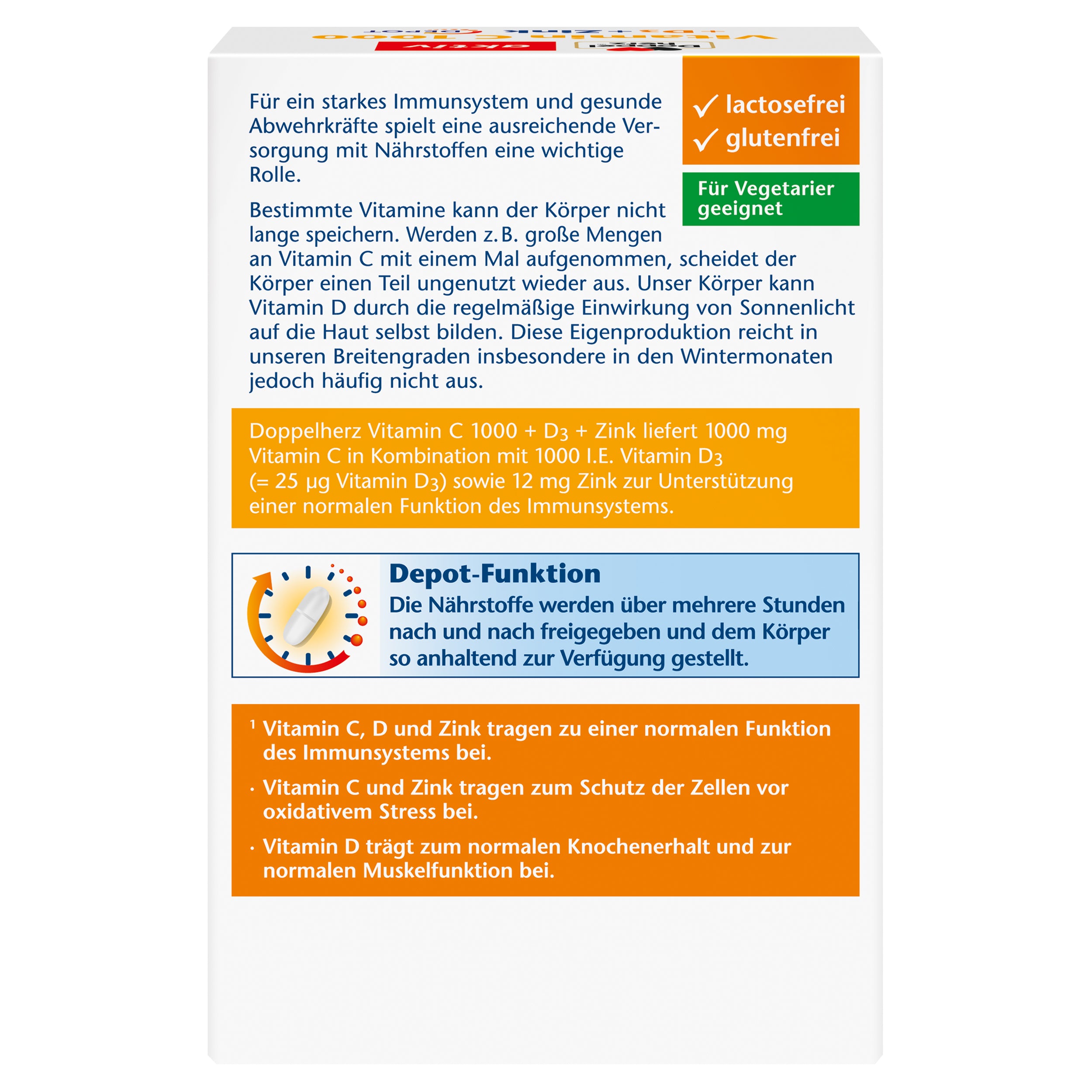 Vitamin C 1000 + D3 + Zink Depot (100 Depot-Tabletten)