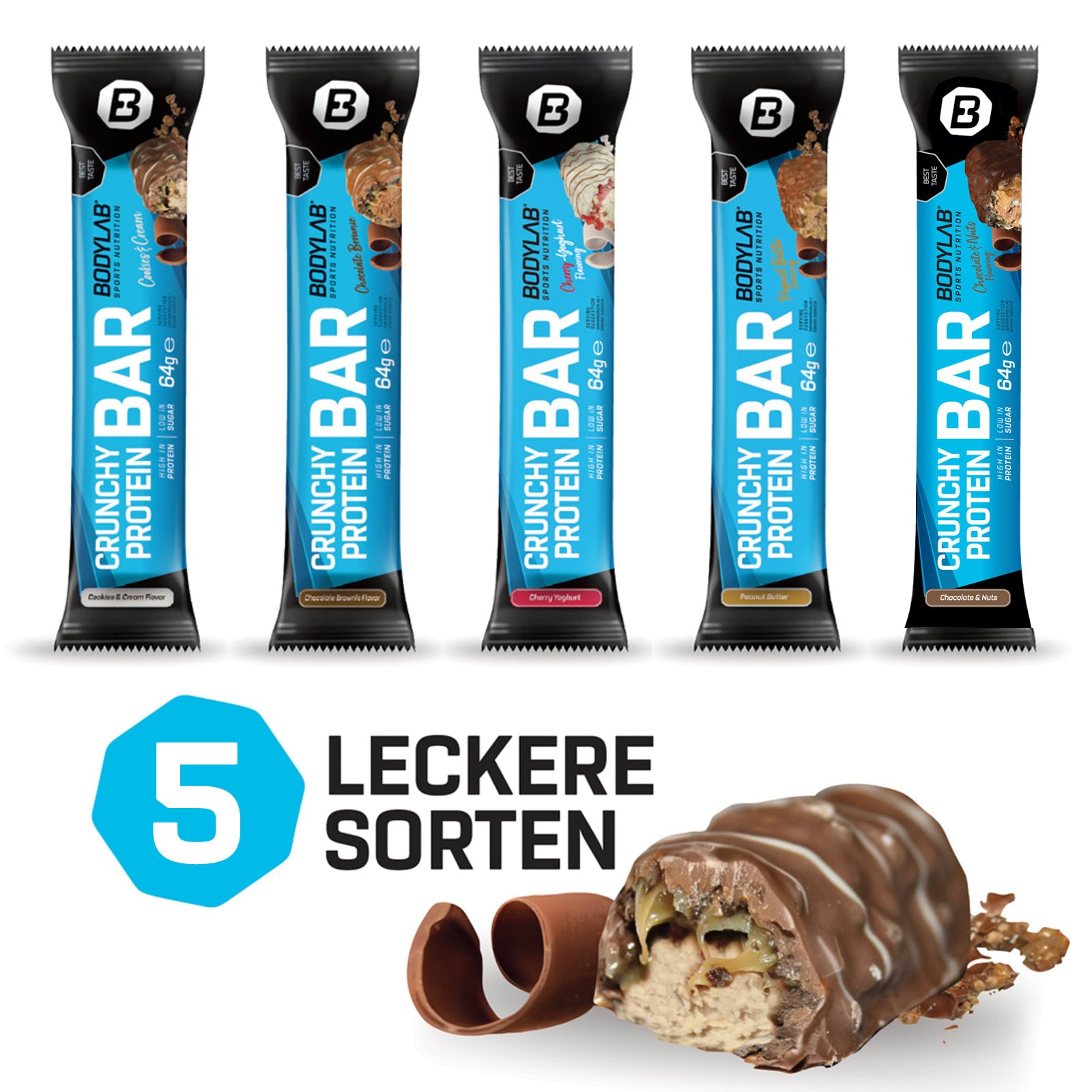 3 x Crunchy Protein Bar (je 12x64g)