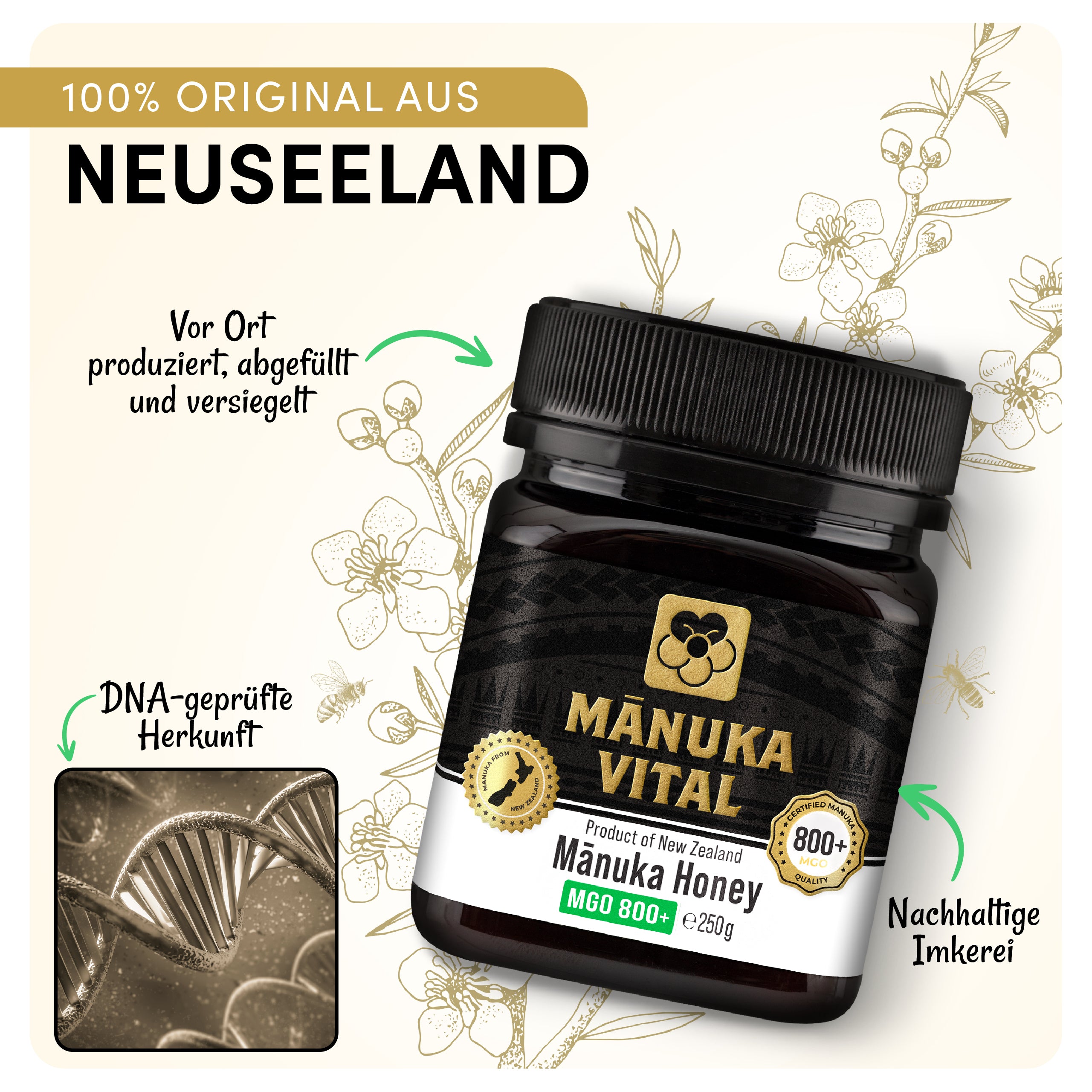 Manuka Vital Honig MGO 800+ (250g)