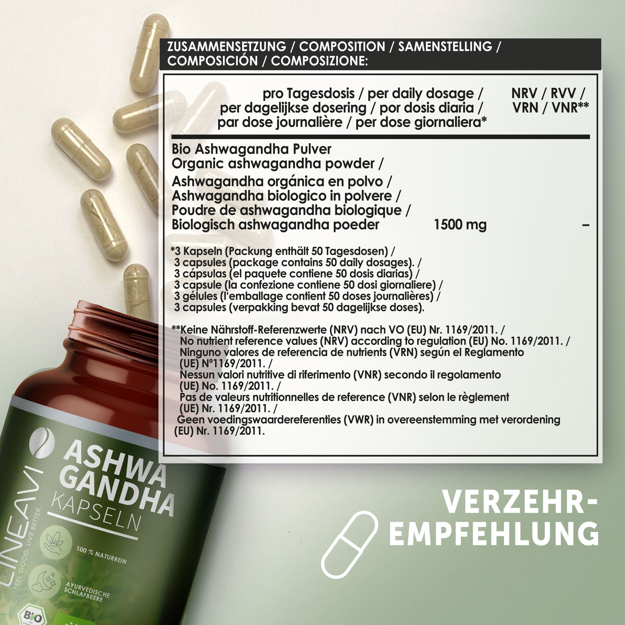 Doppelpack: Ashwagandha Kapseln bio (2x150 Kapseln)