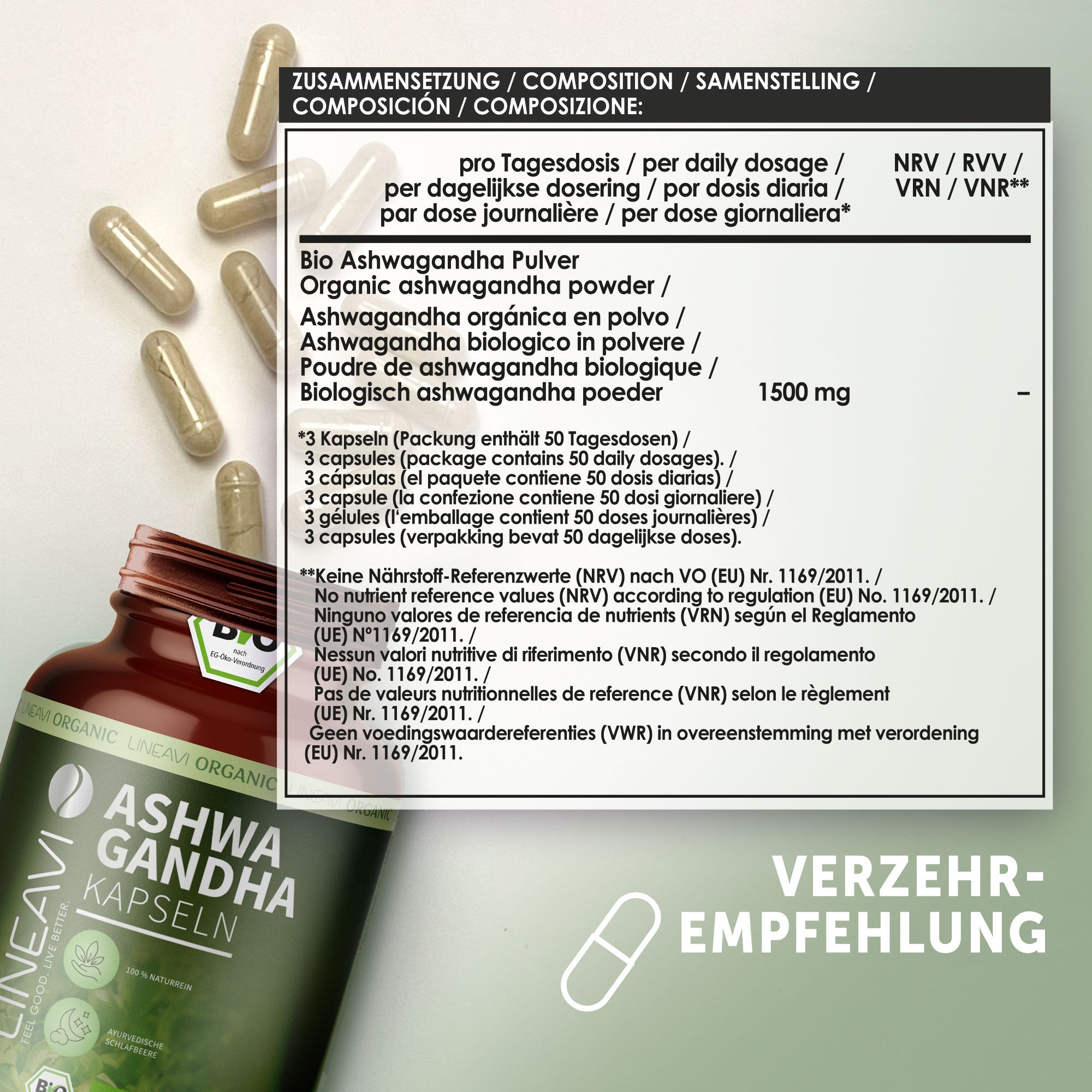 Doppelpack: Ashwagandha Kapseln bio (2x150 Kapseln)