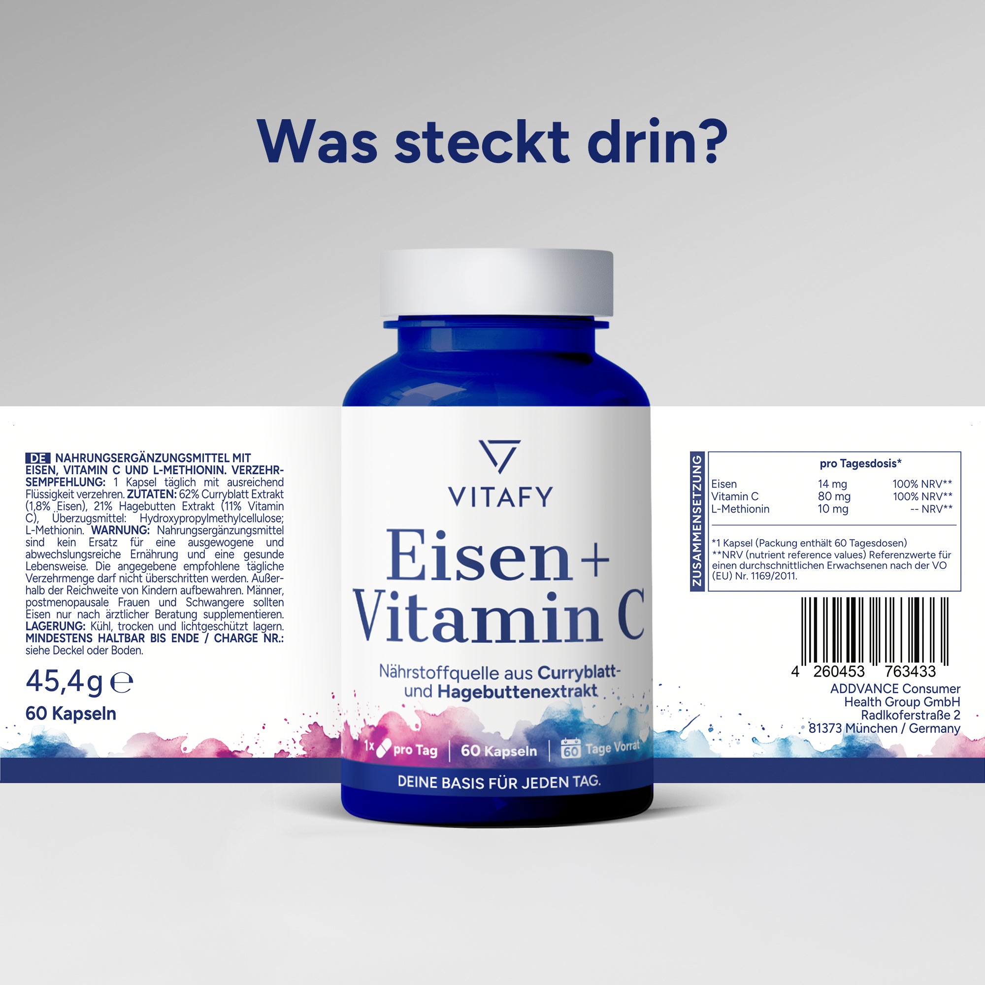 Eisen + Vitamin C (60 Kapseln)