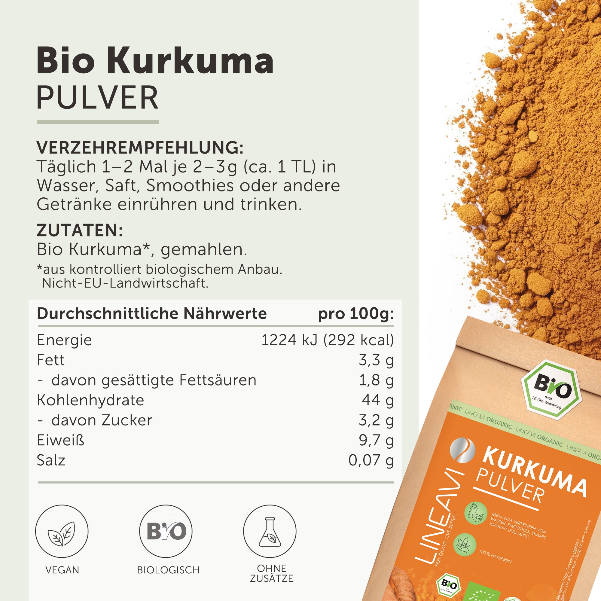 Doppelpack: Kurkumapulver bio (2x1000g)