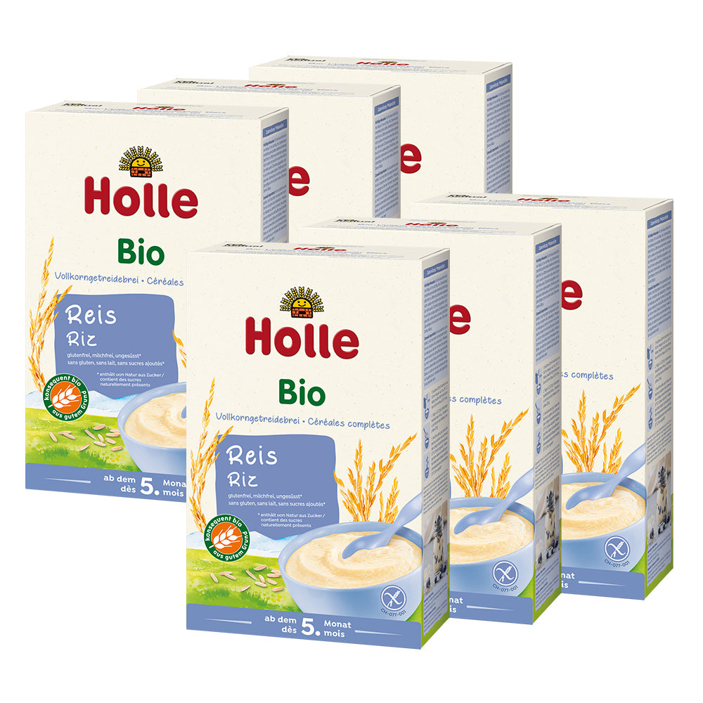 6 x Bio-Vollkorngetreidebrei Reis ab dem 5. Monat (6x250g)