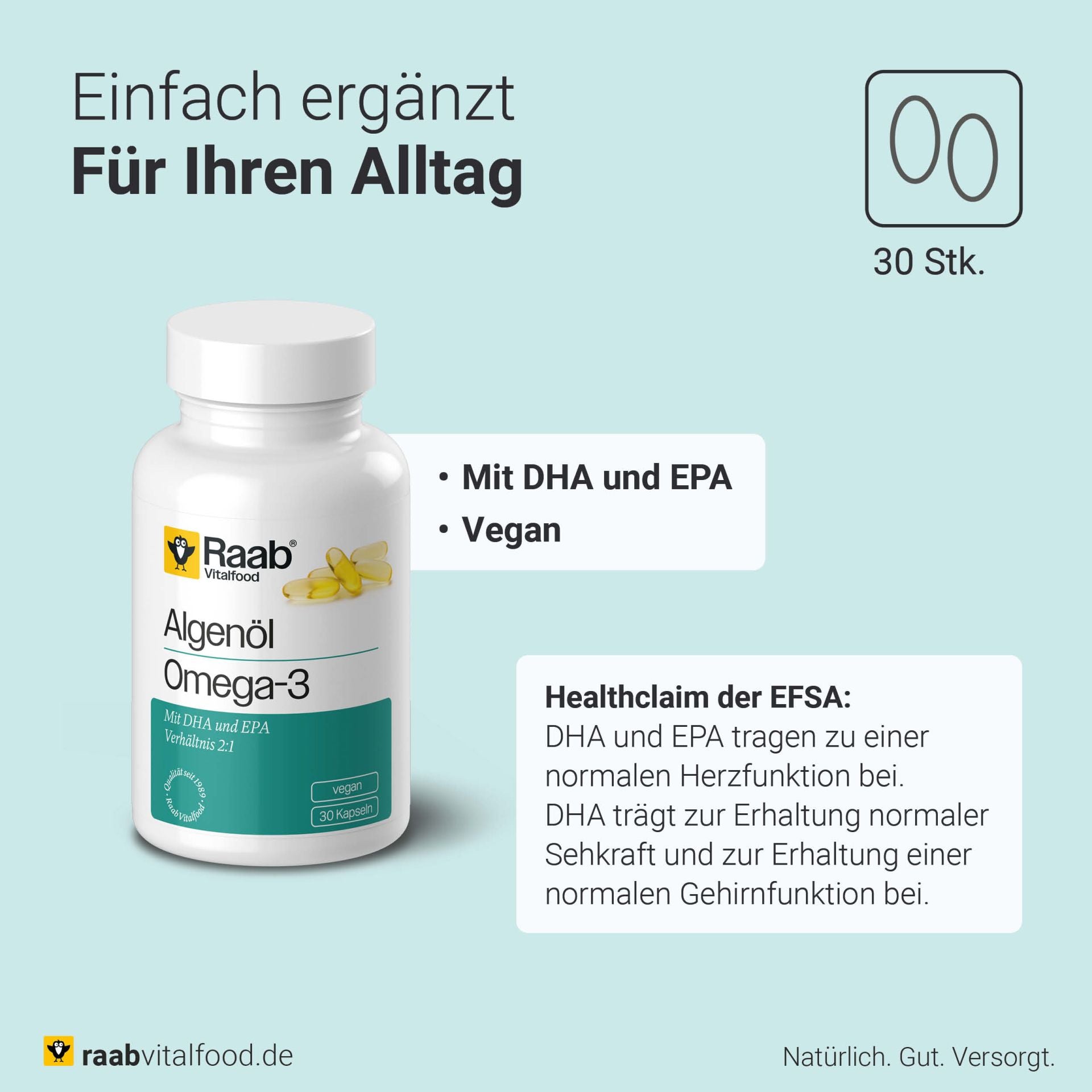 Algenöl Omega-3 (30 Kapseln)