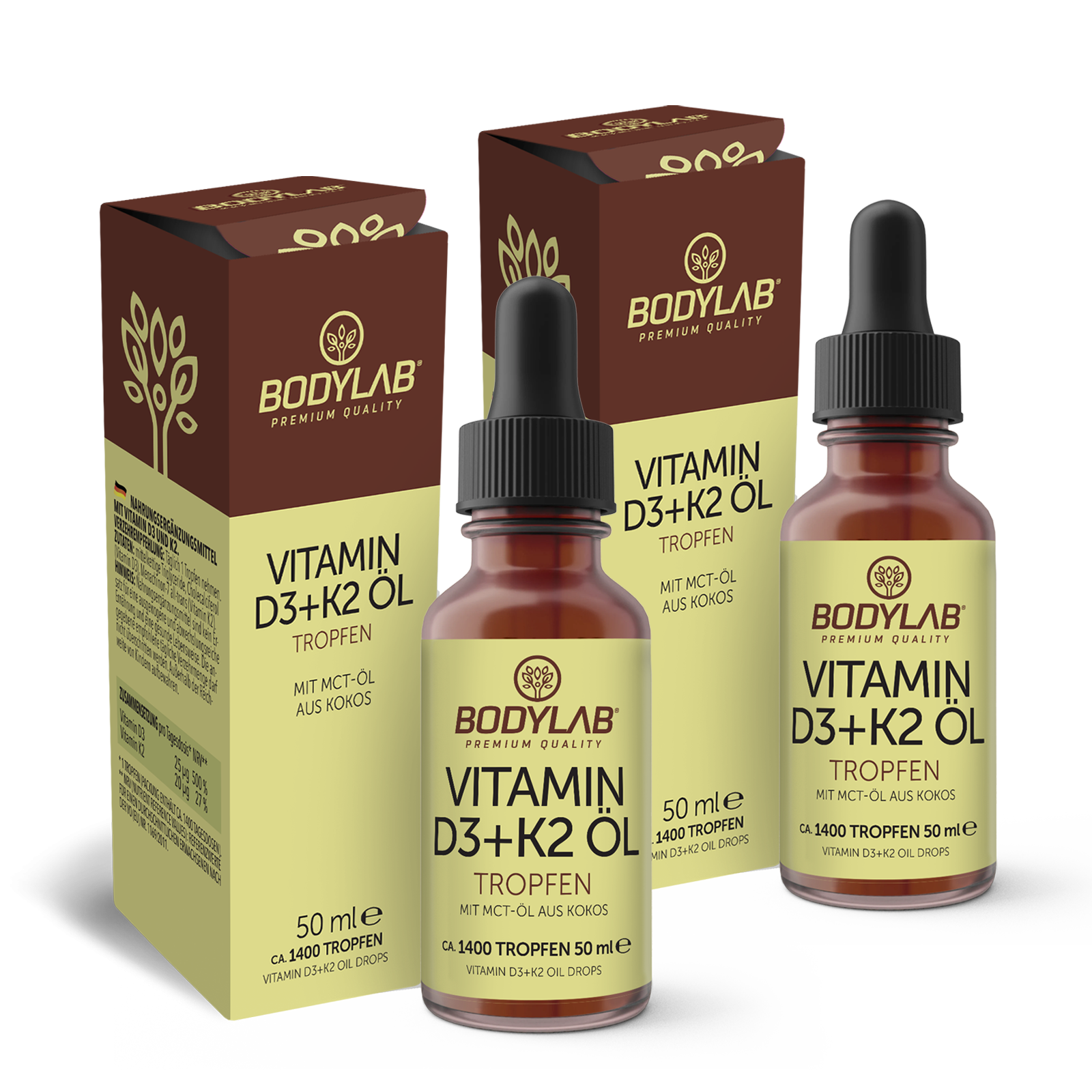 2 x Vitamin D3 + K2 Öl Tropfen (2 x 50ml)