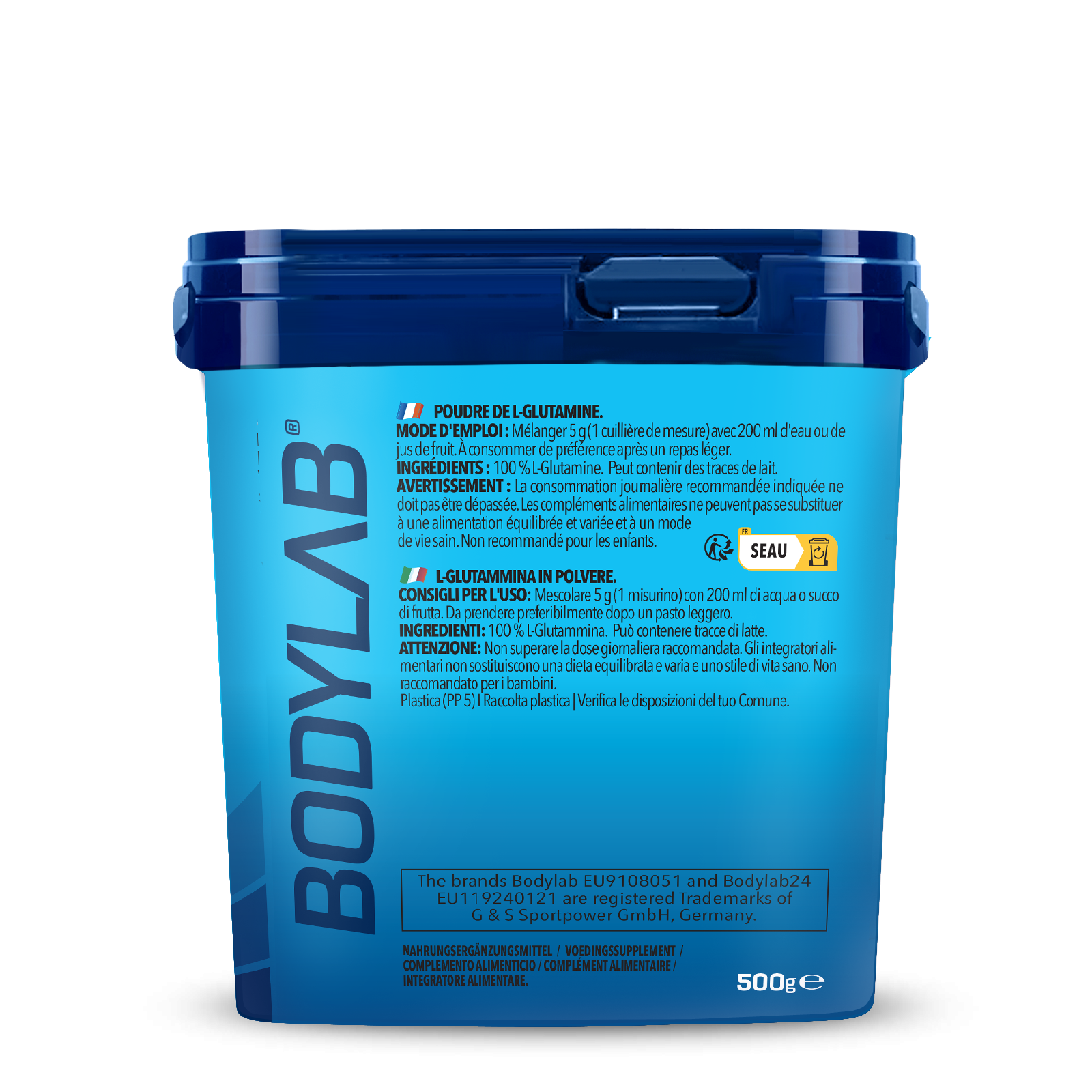 3 x Bodylab24 Glutamin Powder (je 500g)