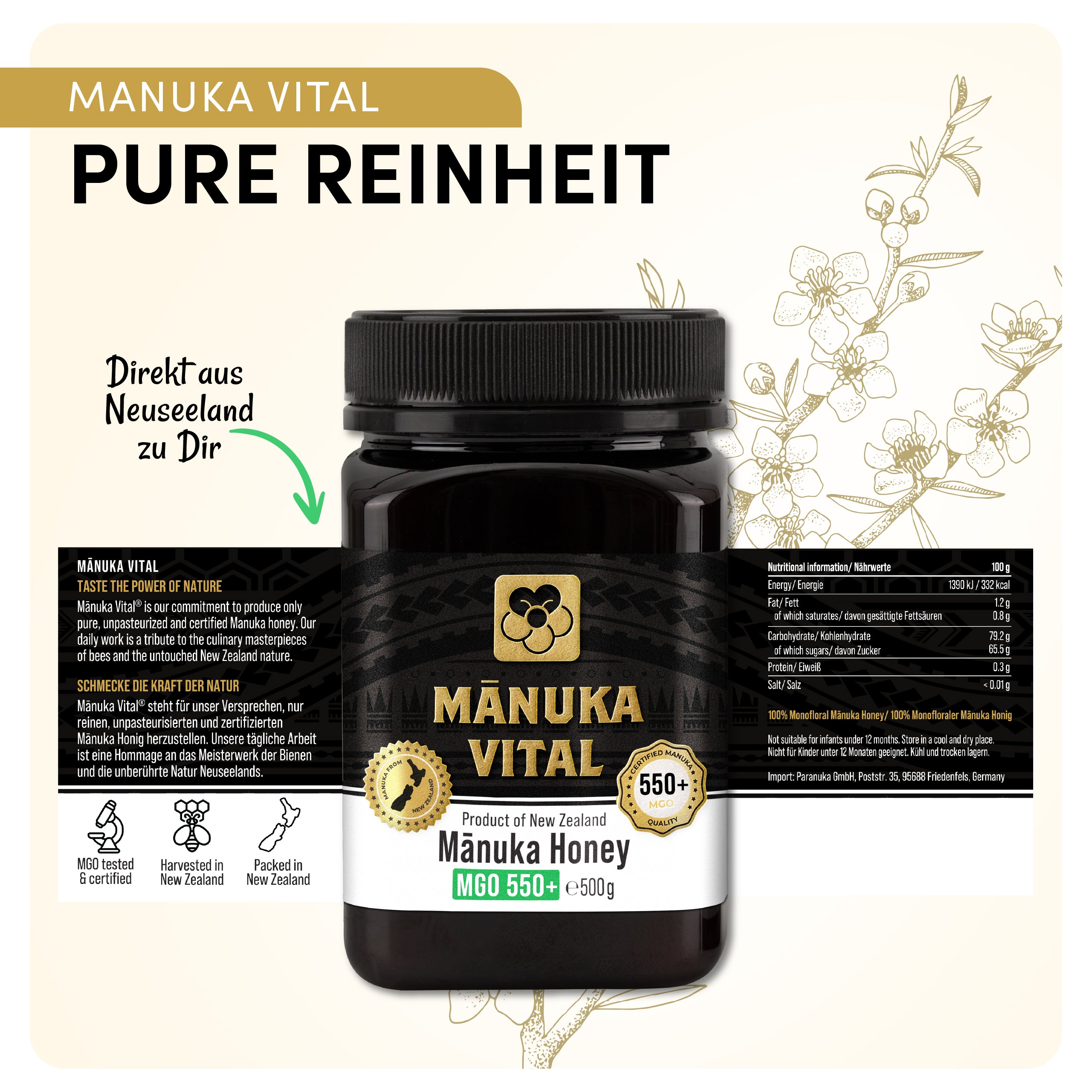 Manuka Vital Honig MGO 550+ (500g)