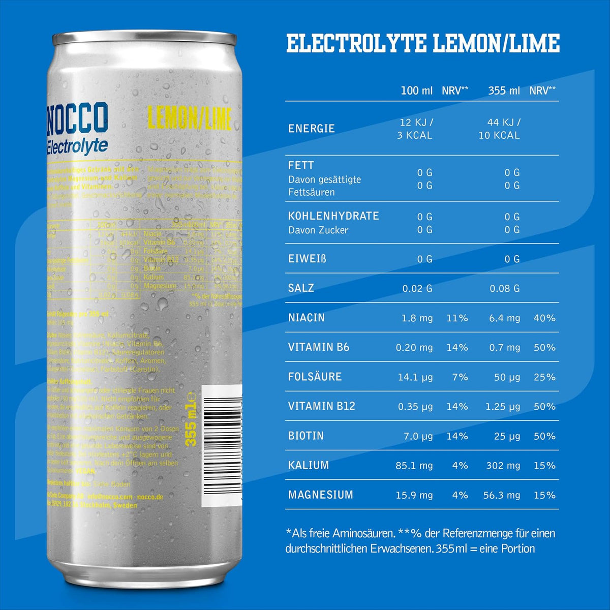 NOCCO Electrolyte (24x355ml) Lemon Lime
