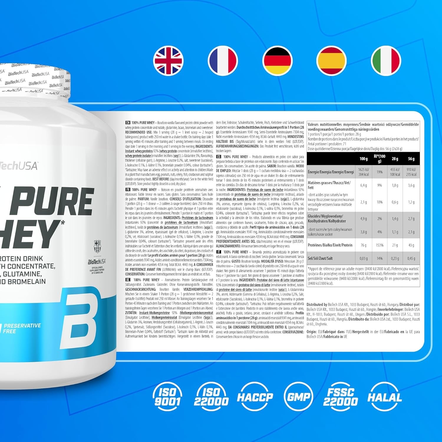 100% Pure Whey (2000g) Bourbon-Vanille