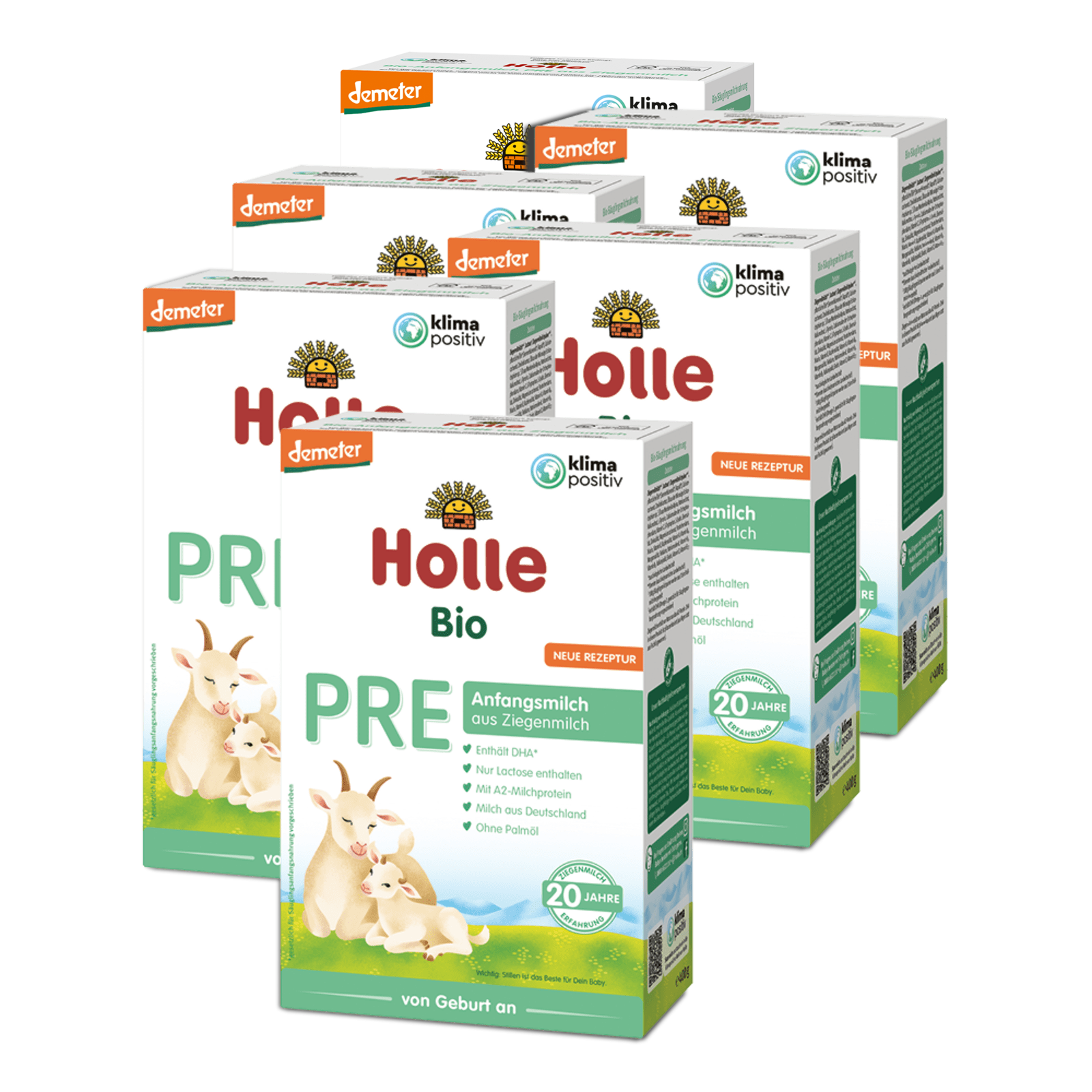 6er Pack Demeter Anfangsmilch Pre auf Ziegenmilchbasis von Geburt an (400g)