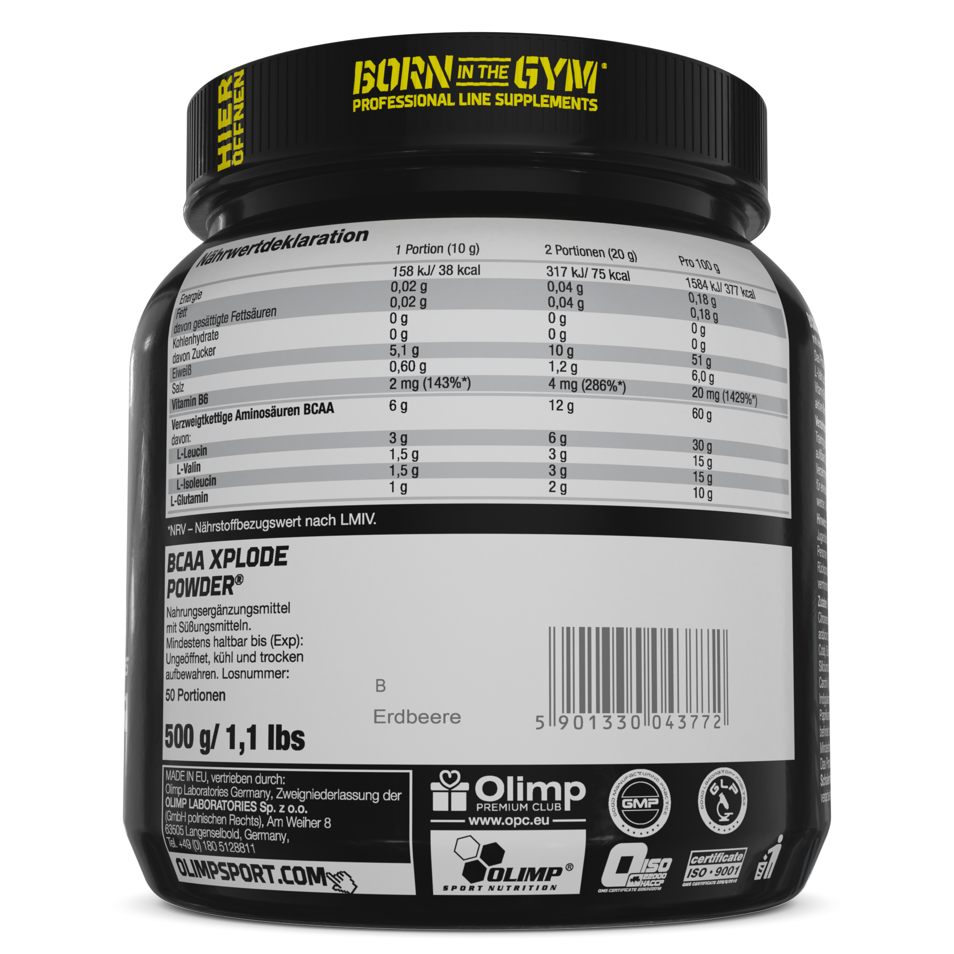 BCAA Xplode Powder (500g) Erdbeere