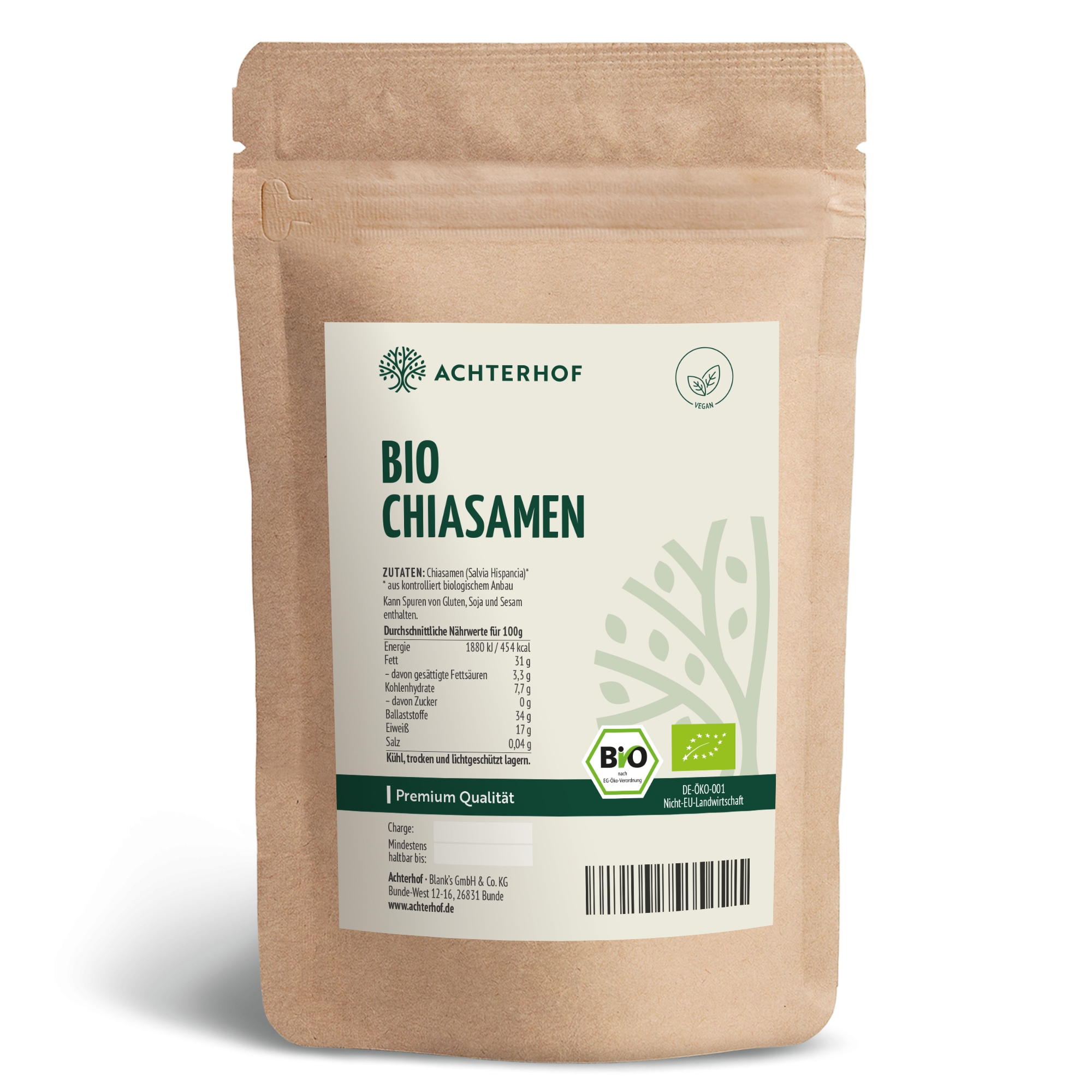 Bio Chia Samen schwarz (500g)