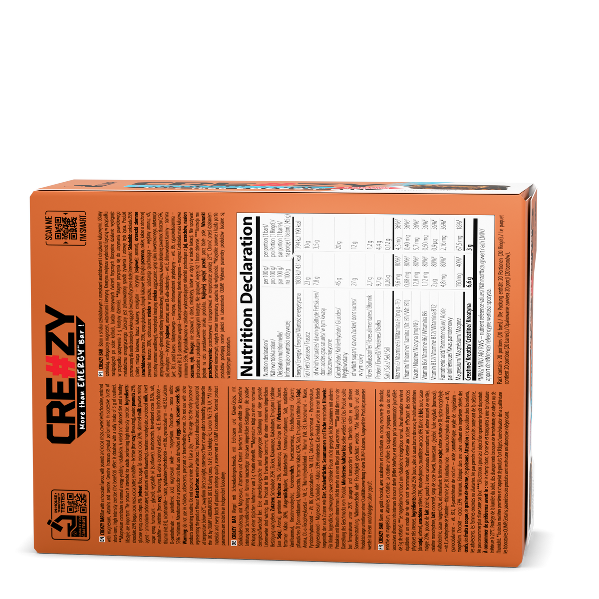 CRE#ZY Bar (20x45g) Intense Dark Chocolate