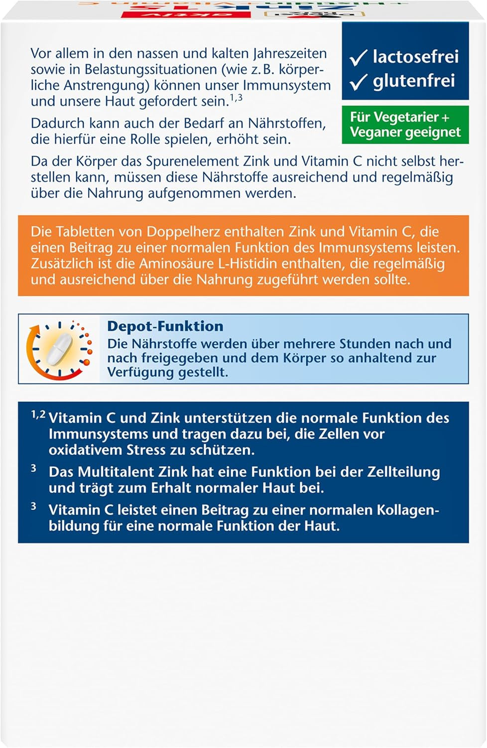 Zink 15 + Histidin + Vitamin C Depot (100 Tabletten)