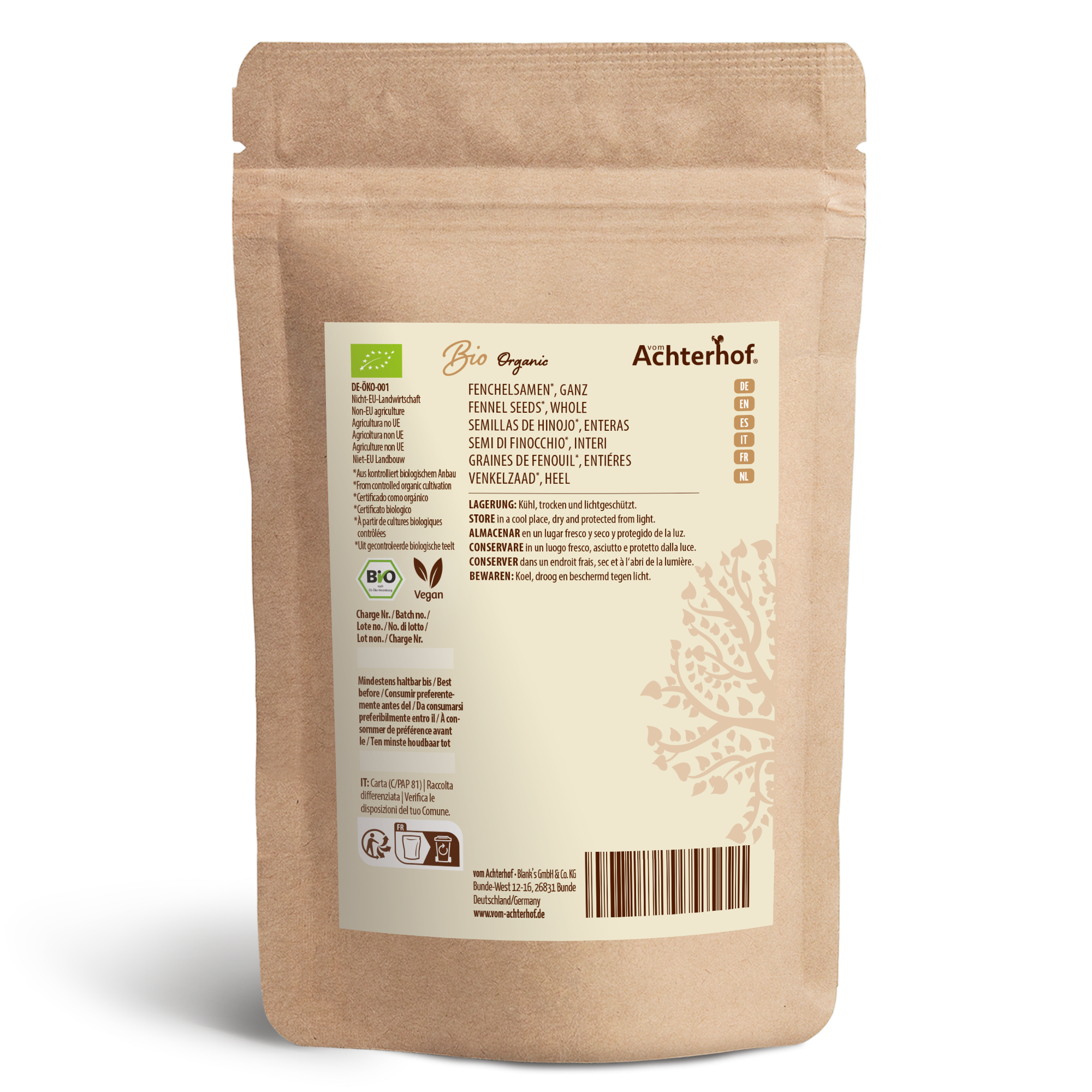 Fenchelsamen ganz Bio (1000g)