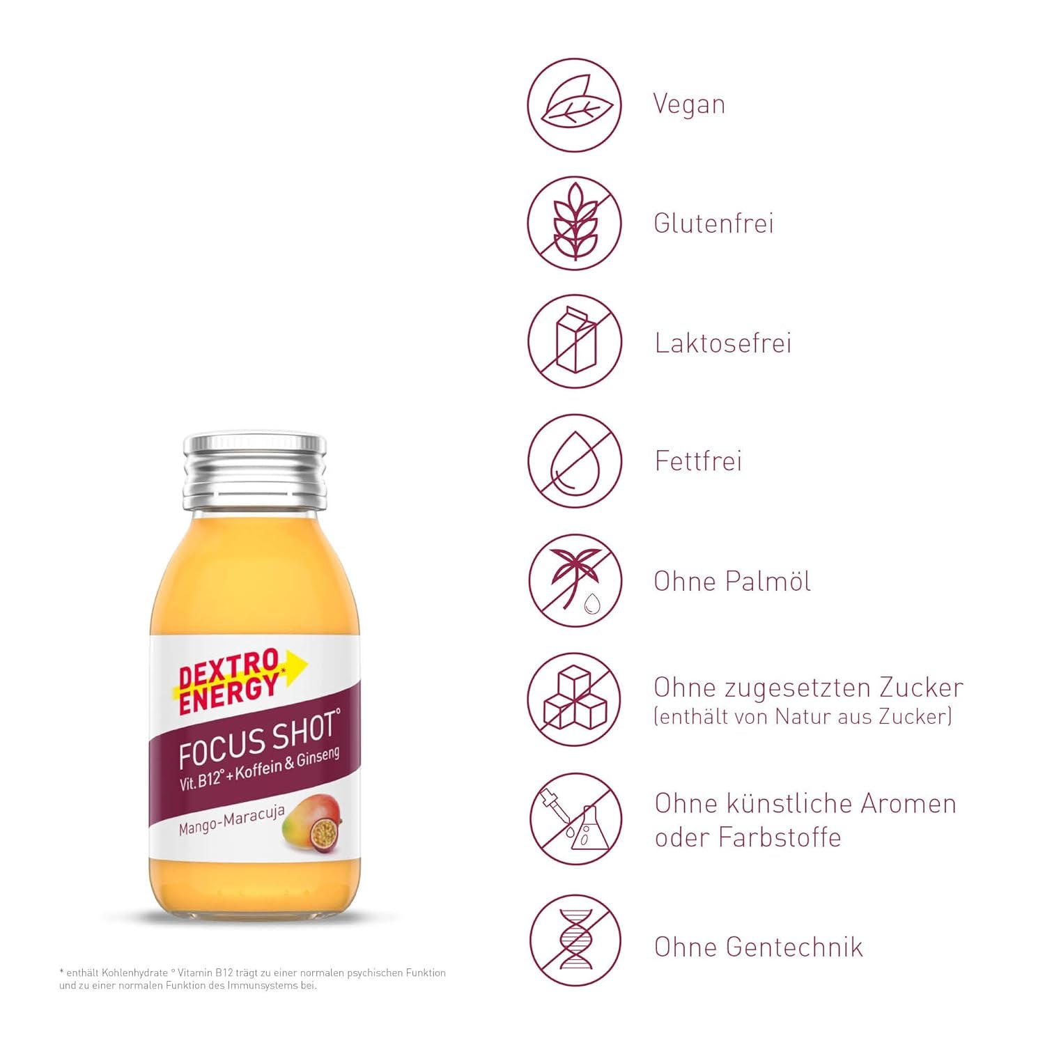 Dextro Energy Focus Shot Mango-Maracuja (12x60ml)