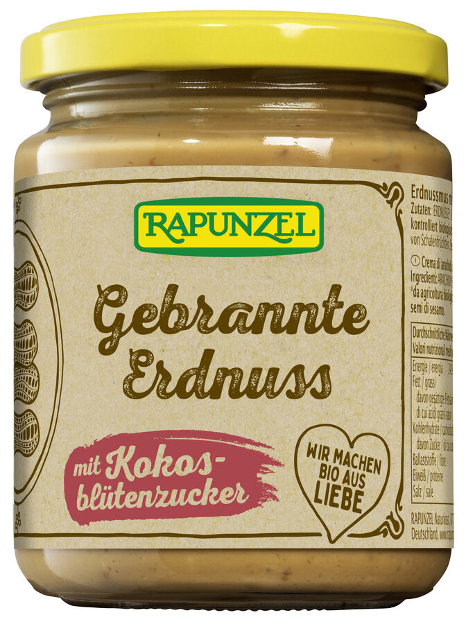 Gebrannte Erdnuss Aufstrich mit Kokosblütenzucker bio (250g)