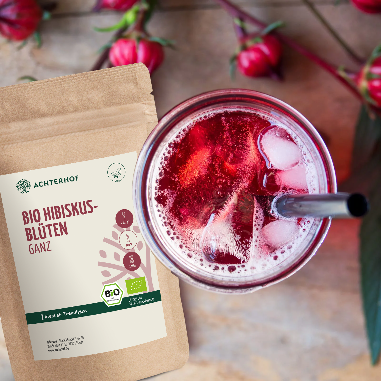 Bio Hibiskusblüten ganz (500g)