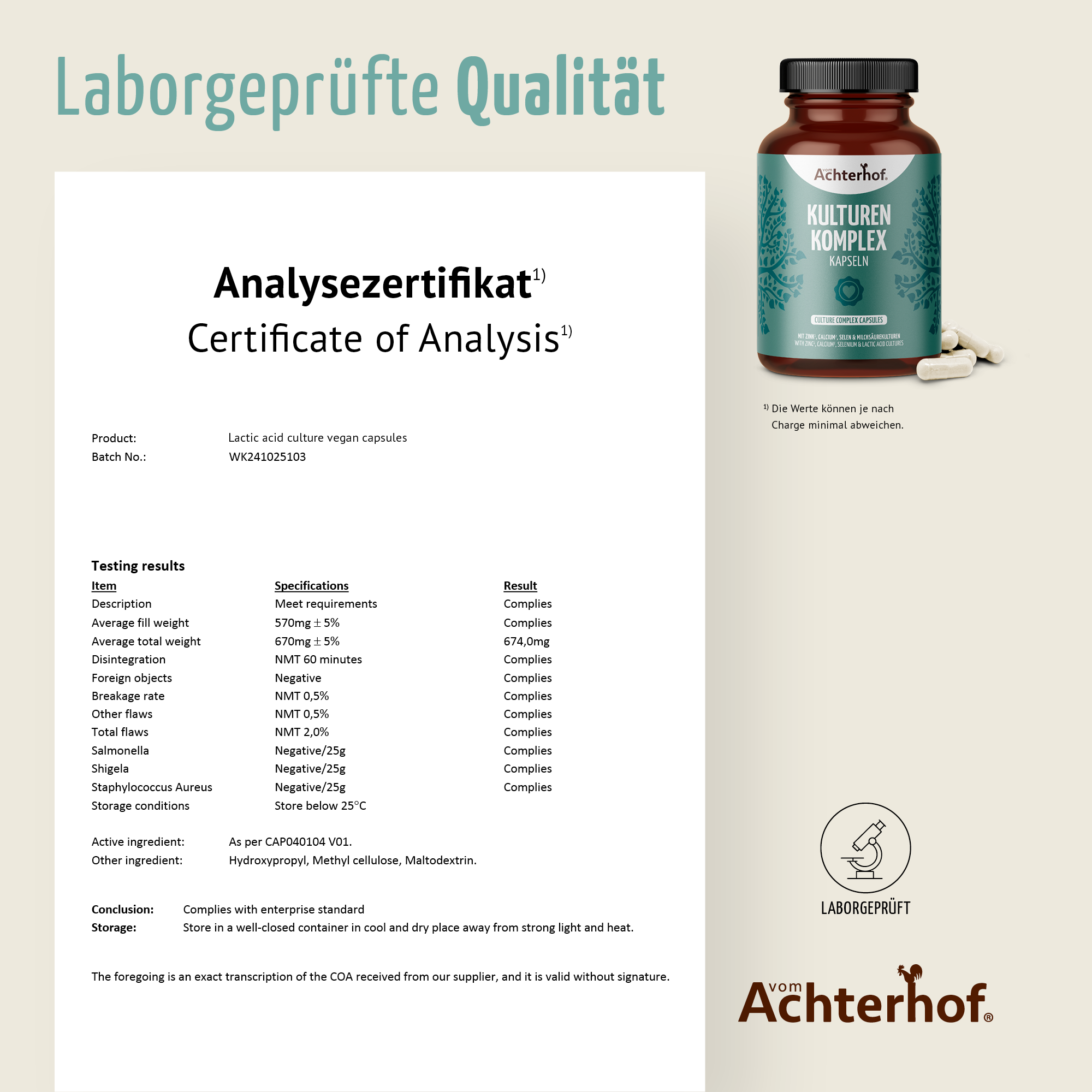 Kulturen Komplex Kapseln (150 Kapseln)