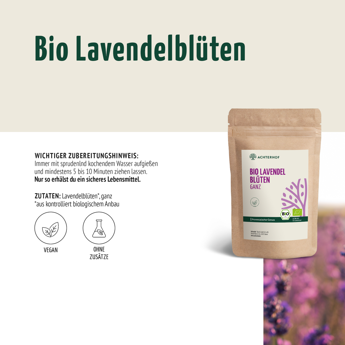 Lavendelblüten ganz Bio (100g)
