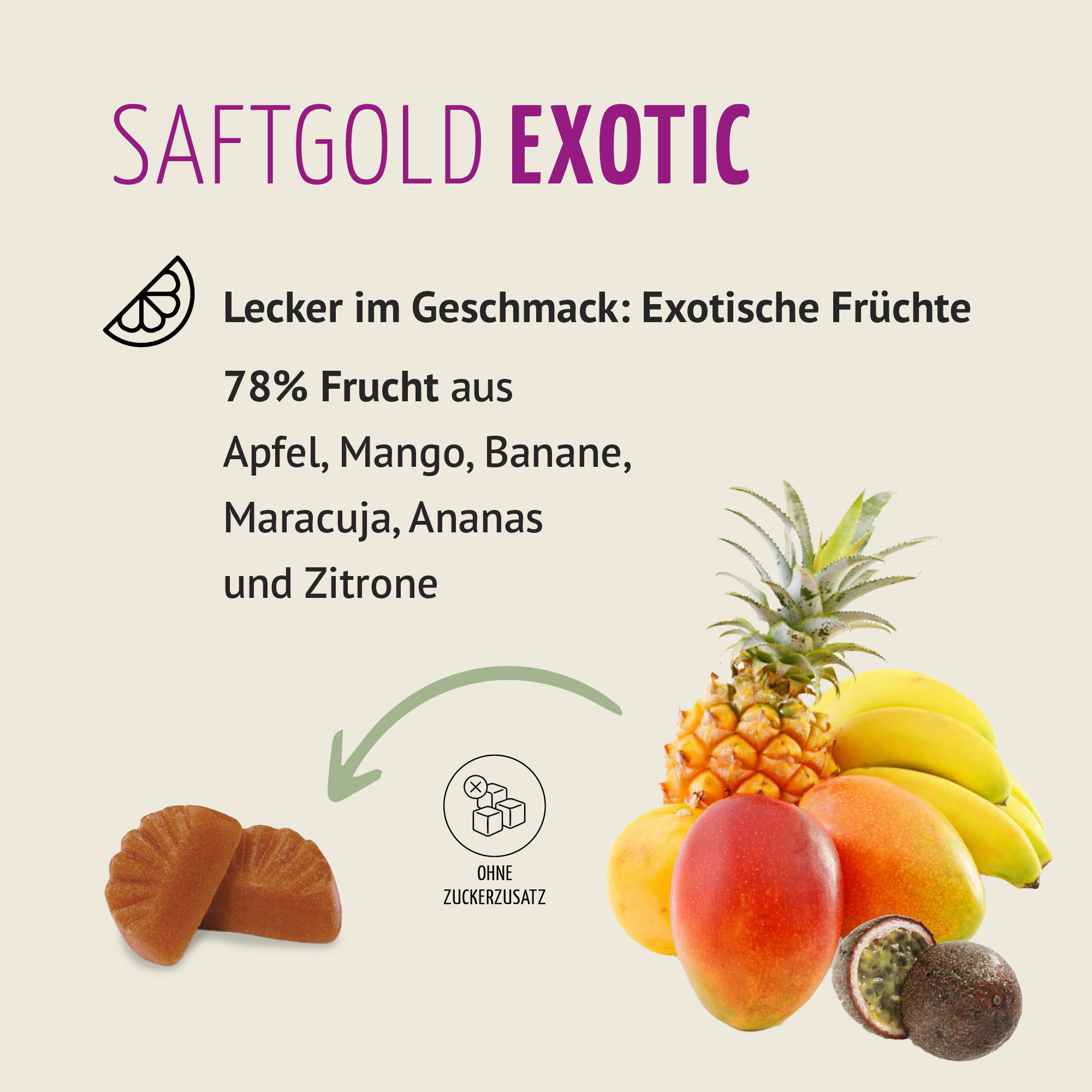 Saftgold Magnesium Gummies Exotische Früchte (60 Stück)