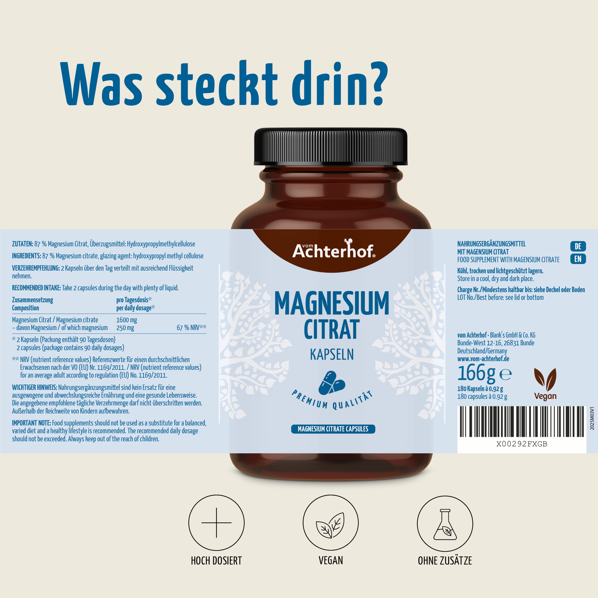 Magnesiumcitrat Kapseln (180 Kapseln)