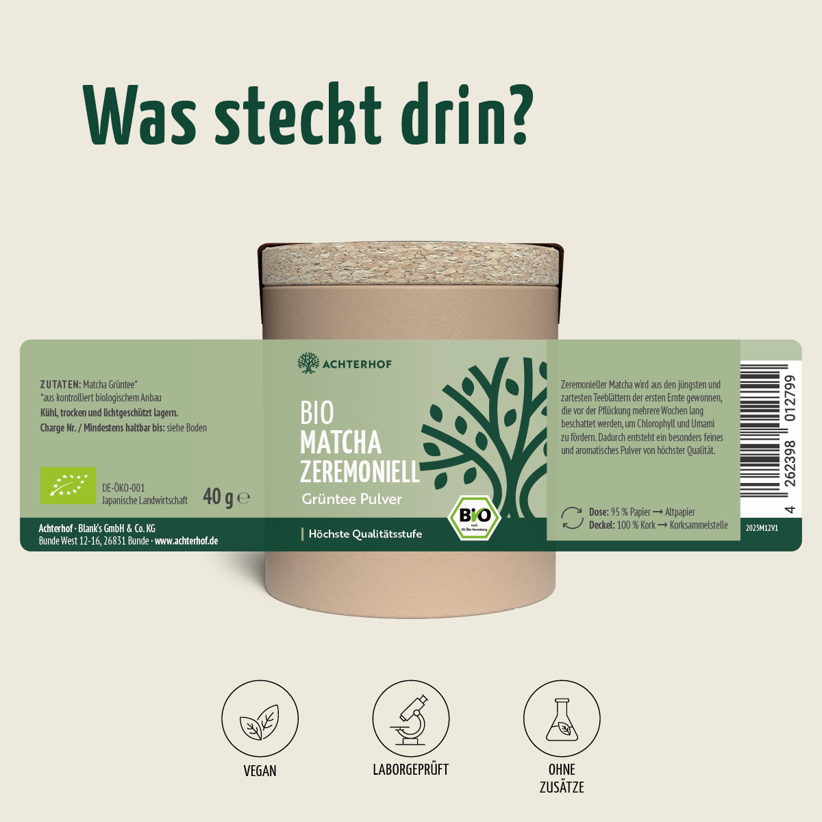 Bio Matcha zeremoniell (40g)