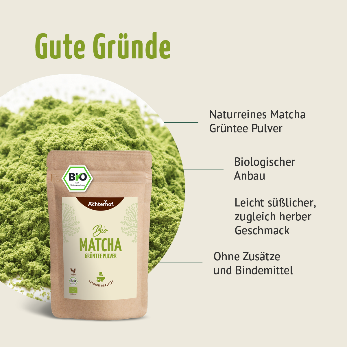 Bio Matcha Grüntee Pulver (250g)