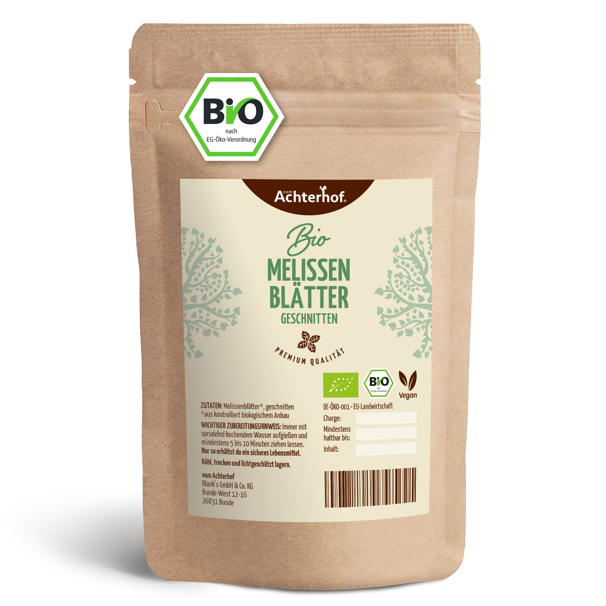 Melissenblätter geschnitten Bio (500g)