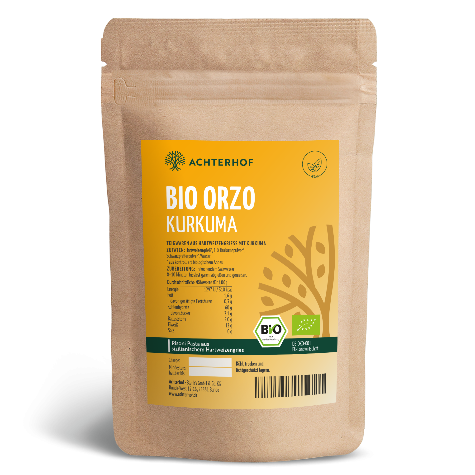 Bio Orzo Kurkuma schwarzer Pfeffer (1000g)