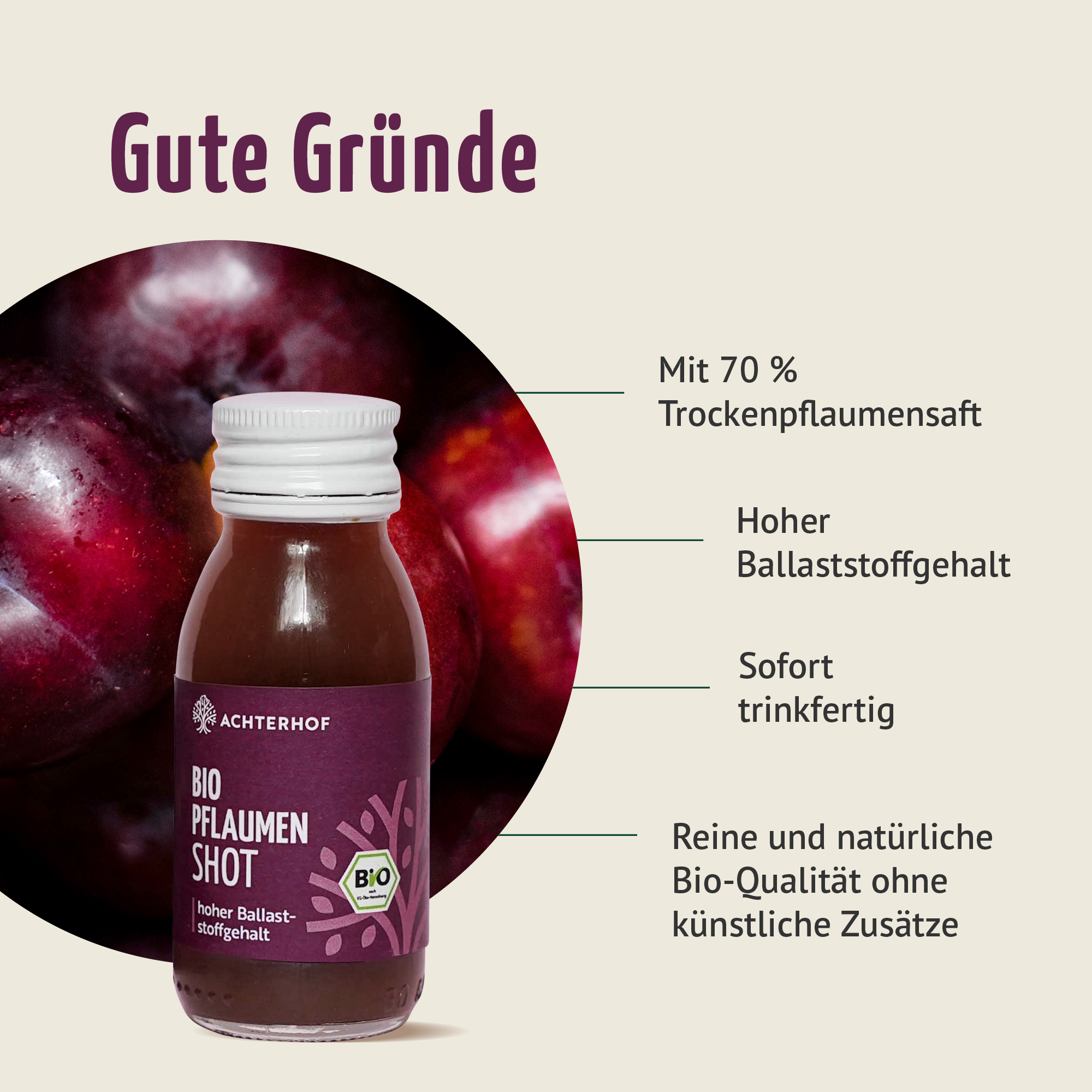 Bio Pflaumen Shot (7 x 60ml)