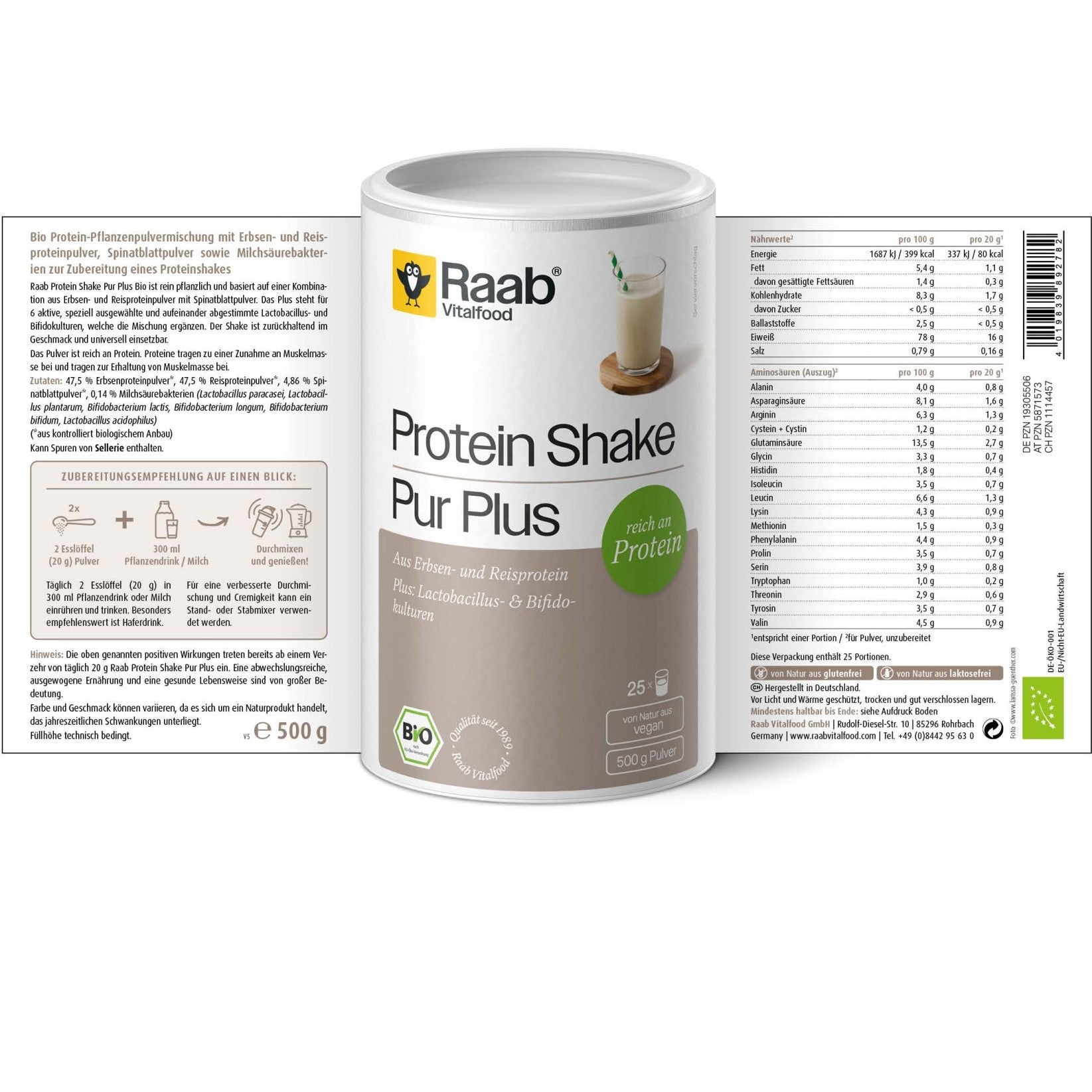 Bio Protein Shake Pur Plus (500g)
