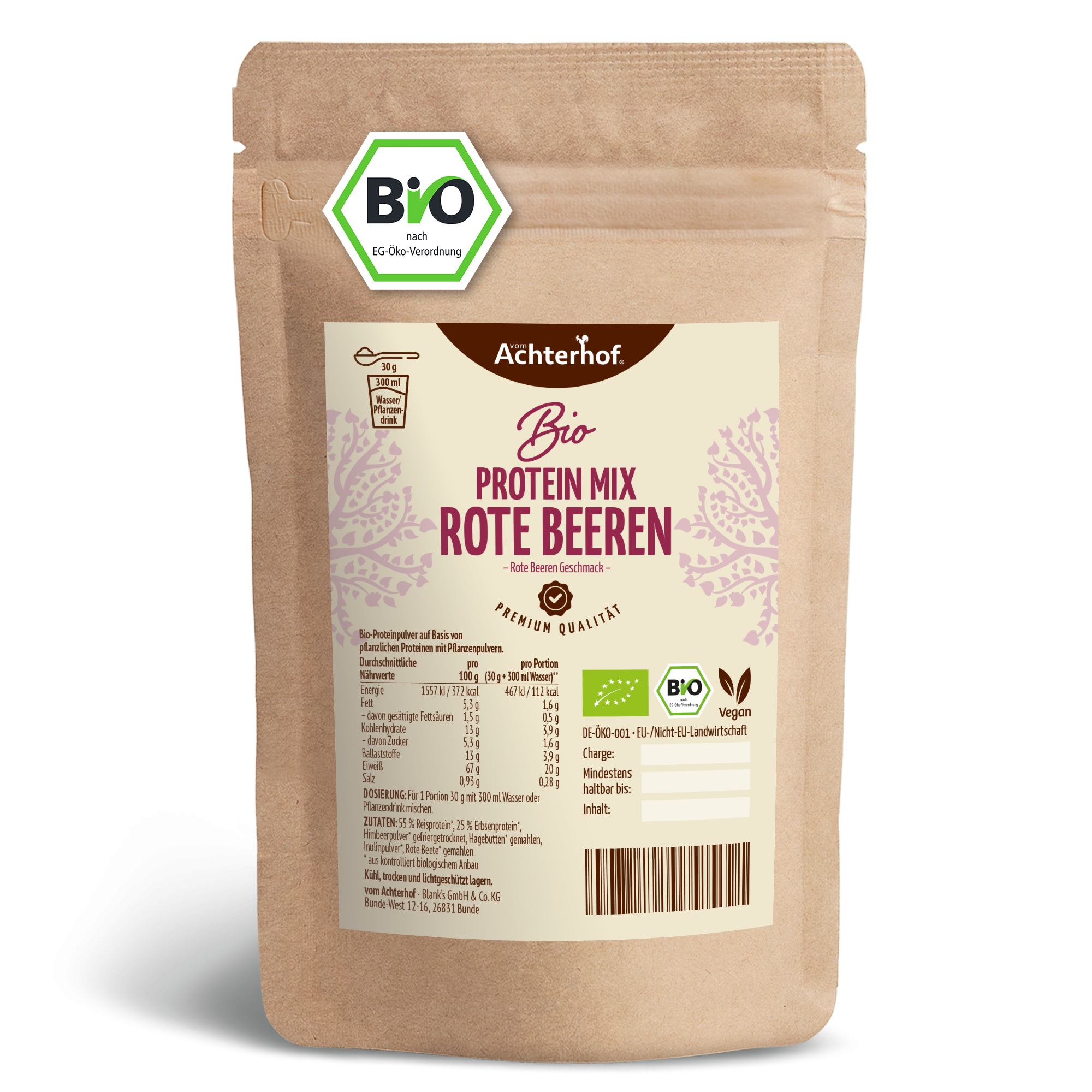 Bio Protein Mix mit rote Beeren (250g)