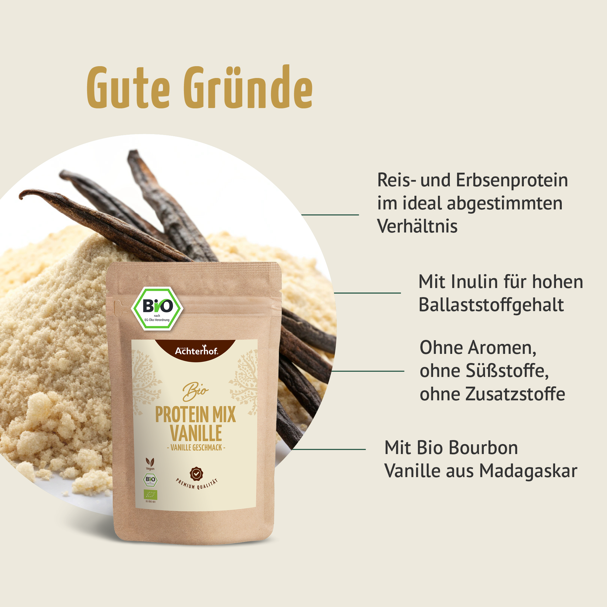 Bio Protein Mix mit Vanille (500g)
