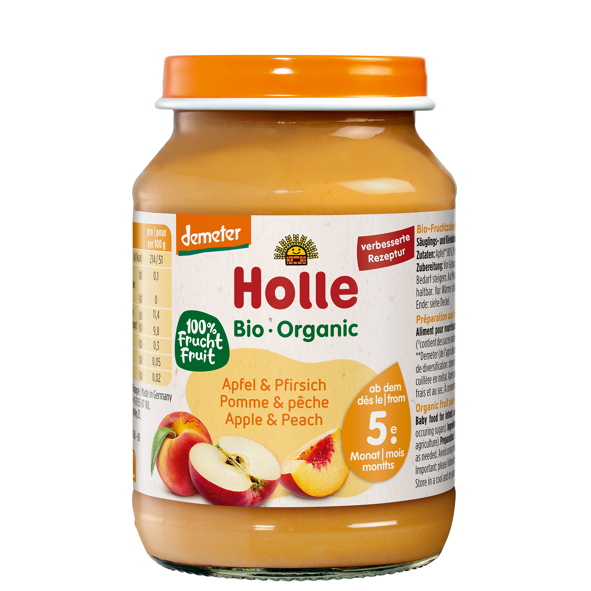 Apfel & Pfirsich - 190g - Demeter ab dem 5. Monat