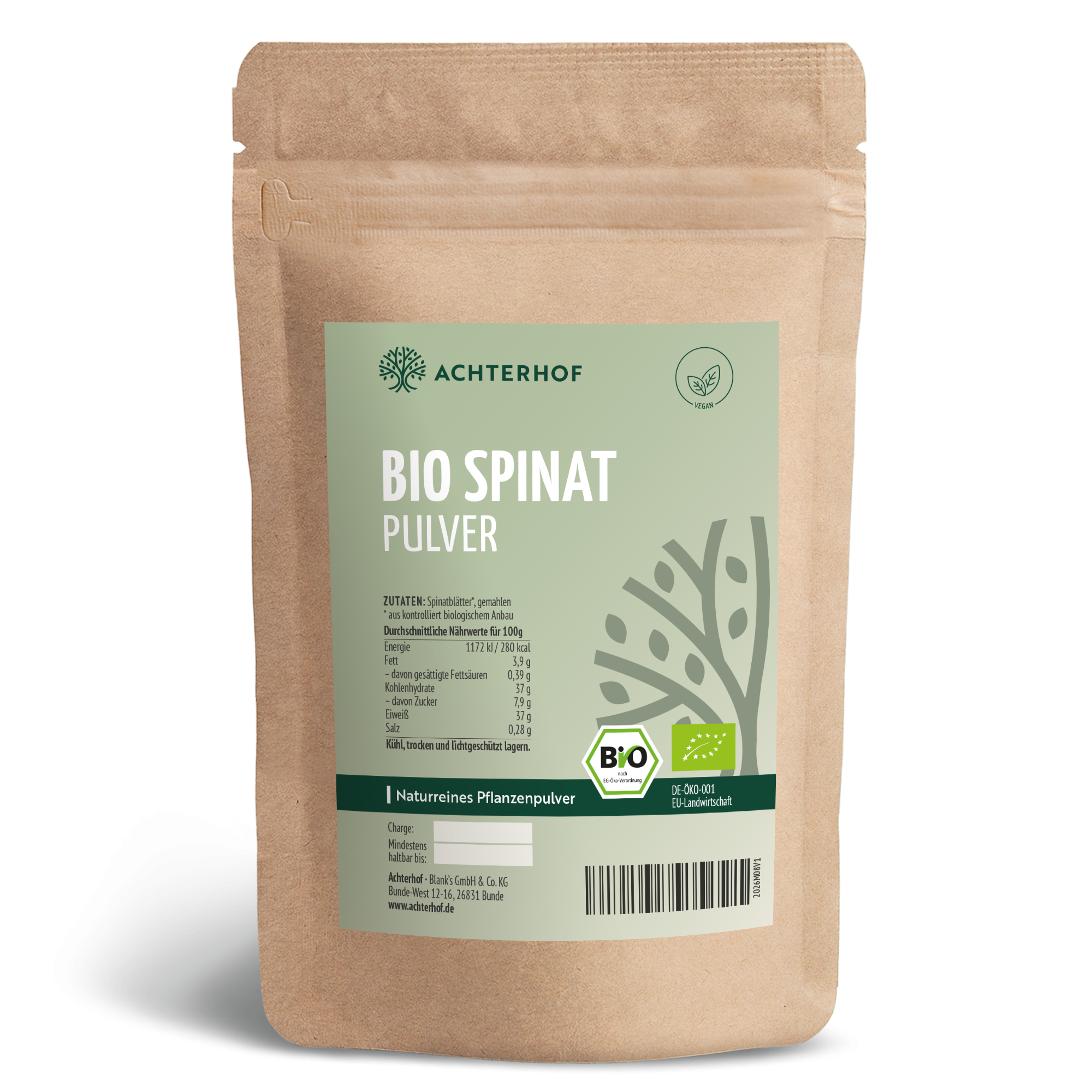 Spinat Pulver Bio (100g)