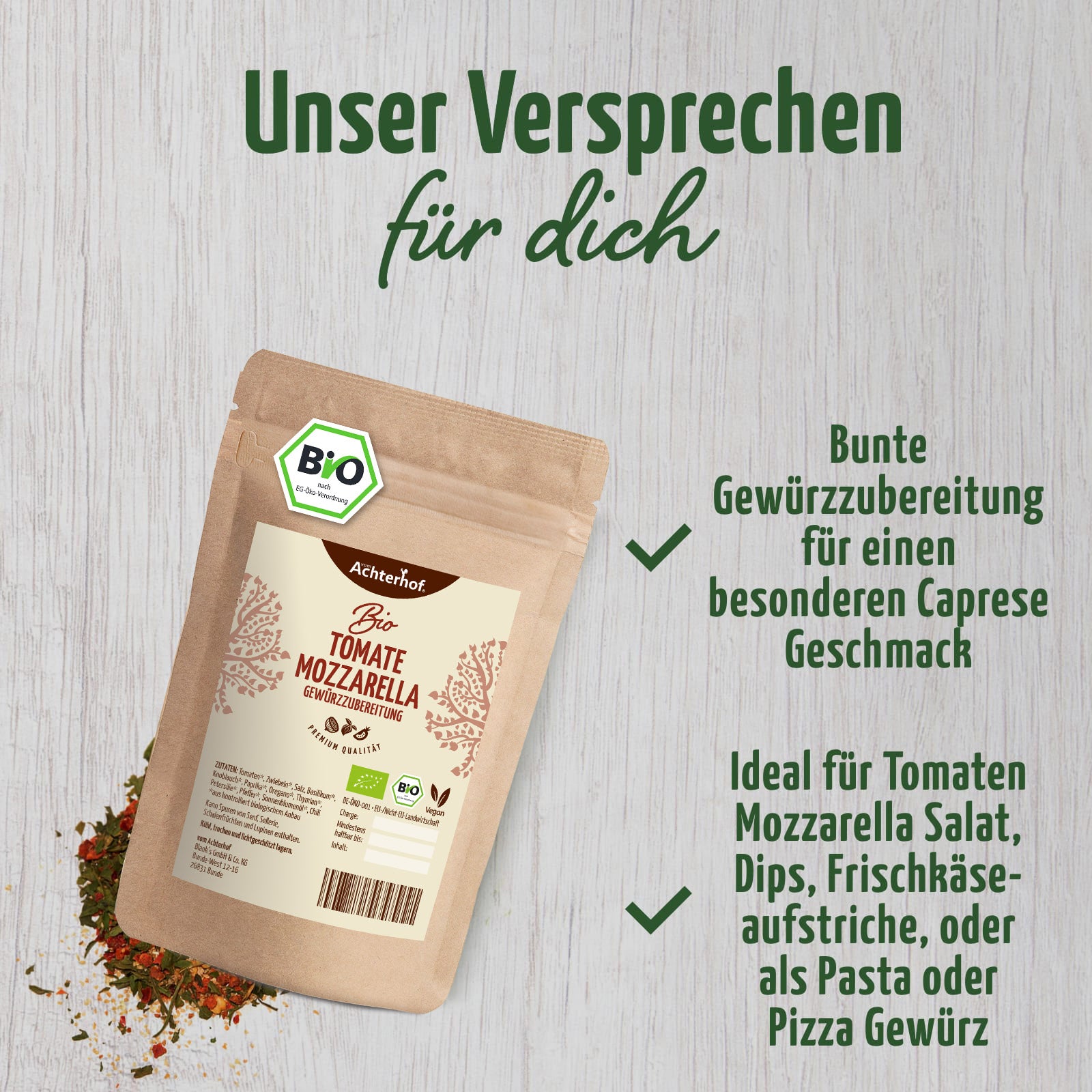 Tomate Mozzarella Gewürzzubereitung Bio (100g)