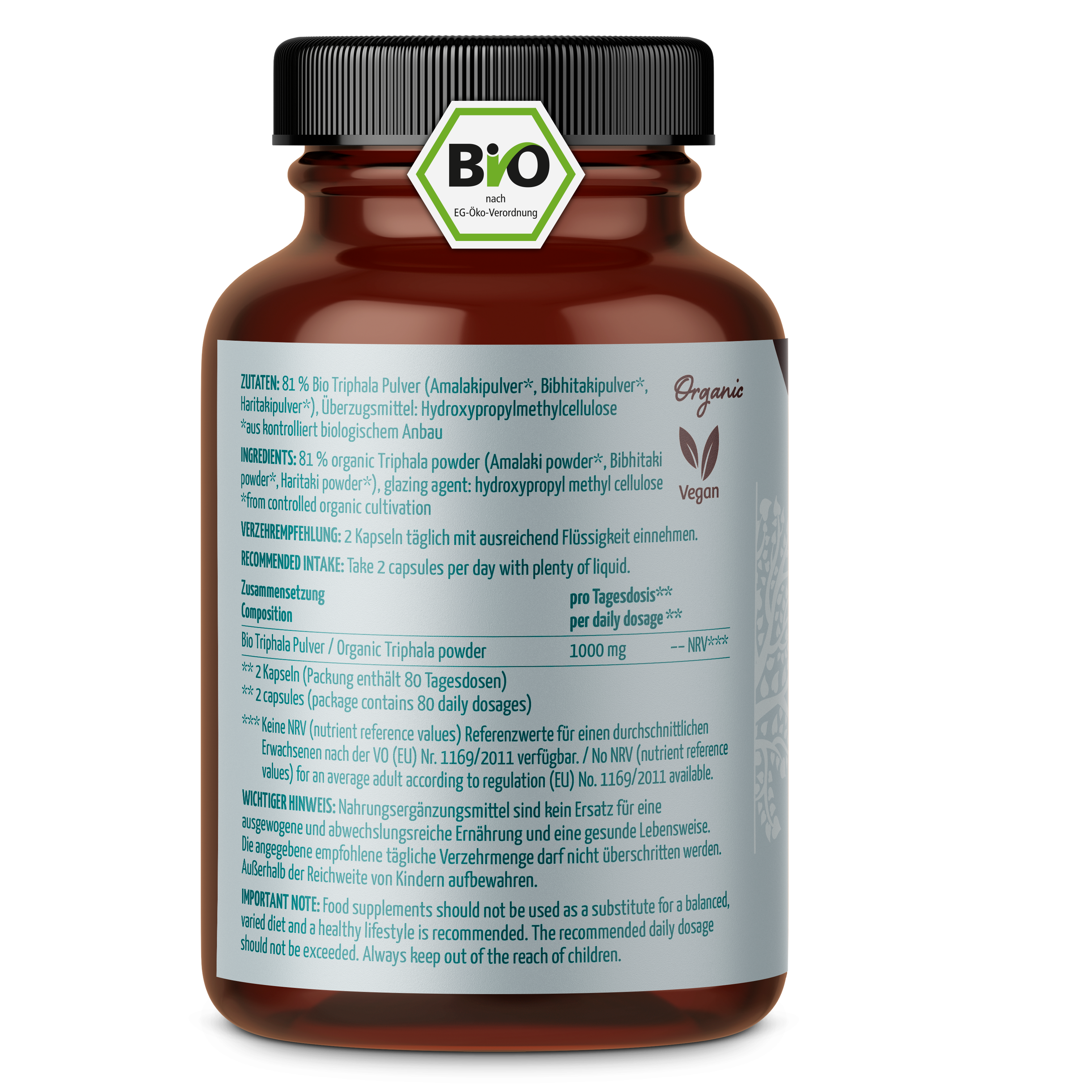 Triphala Kapseln Bio (160 Kapseln)