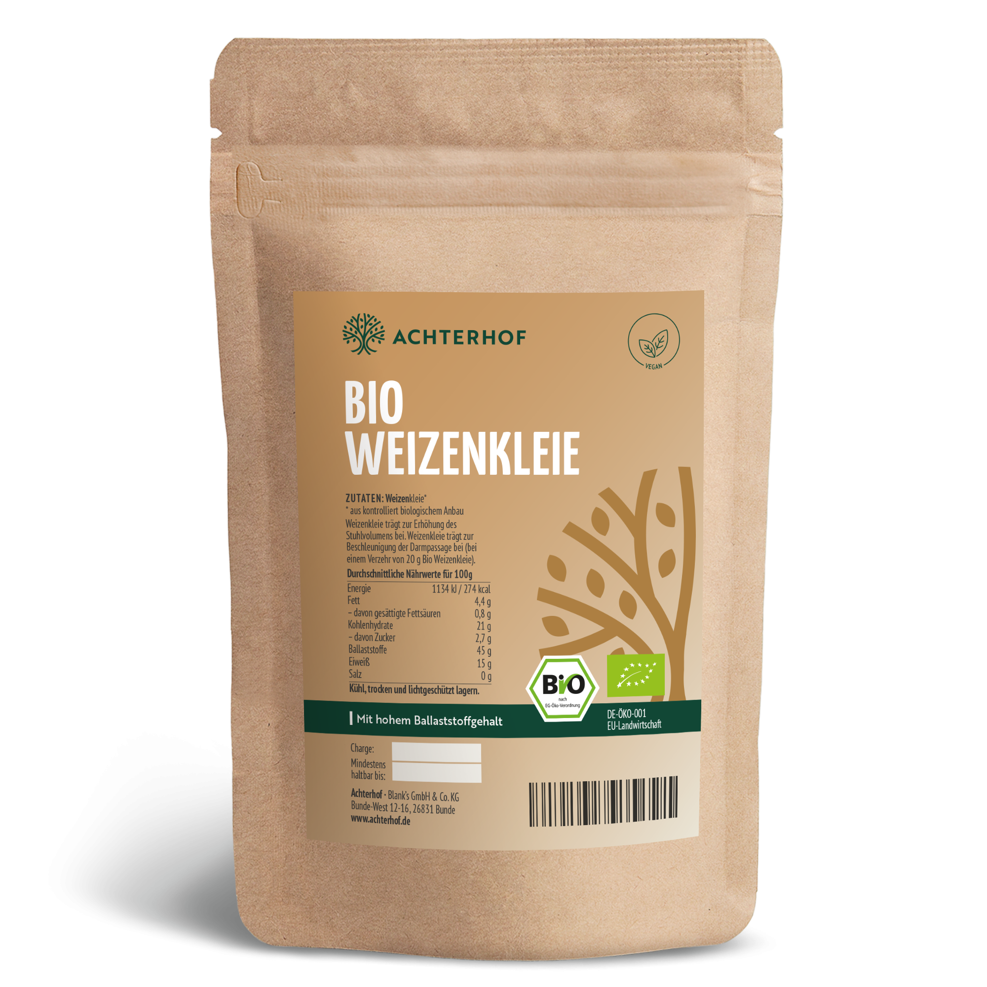 Finnische Bio Weizenkleie (500g)