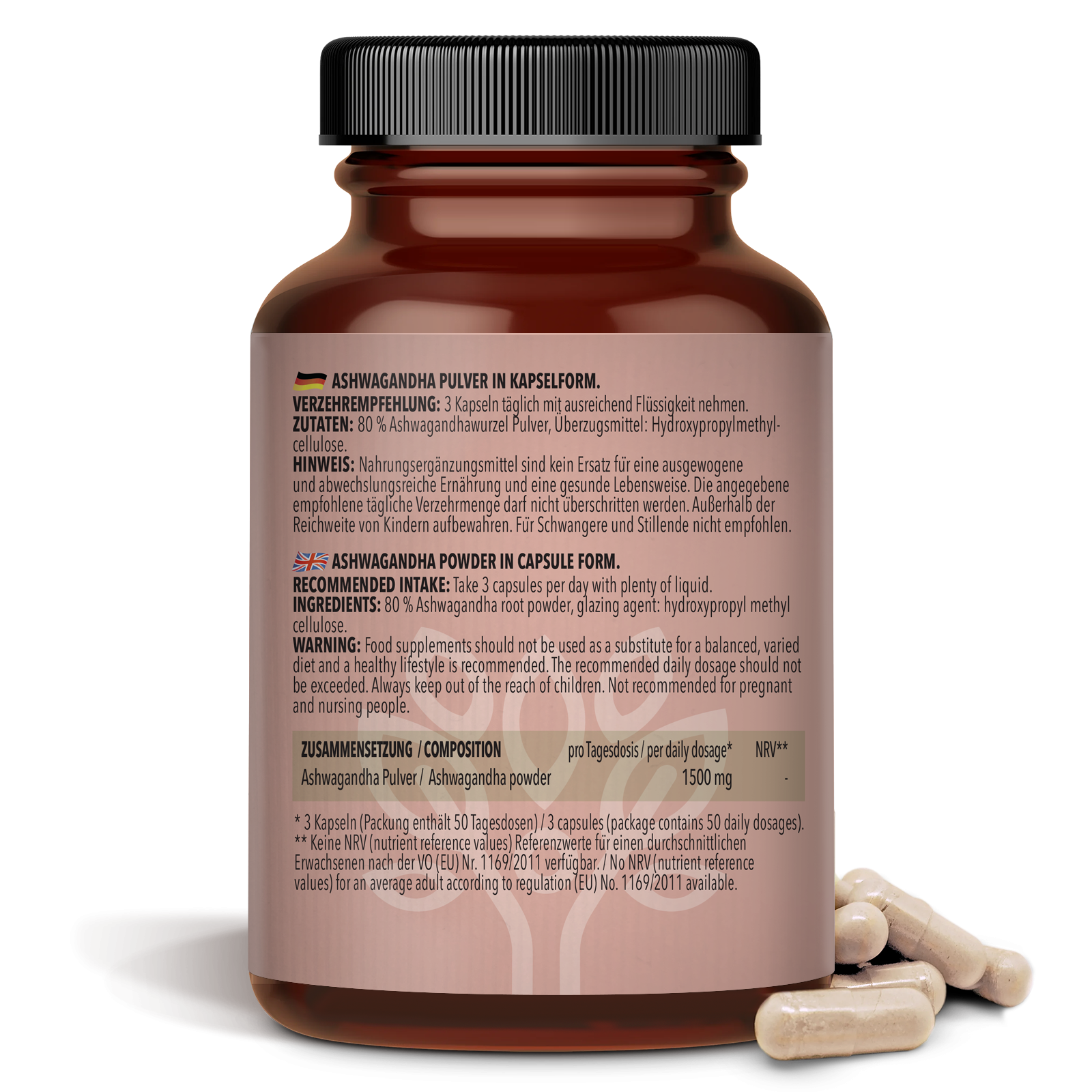 Ashwagandha Pulver in Kapselform (150 Kapseln)