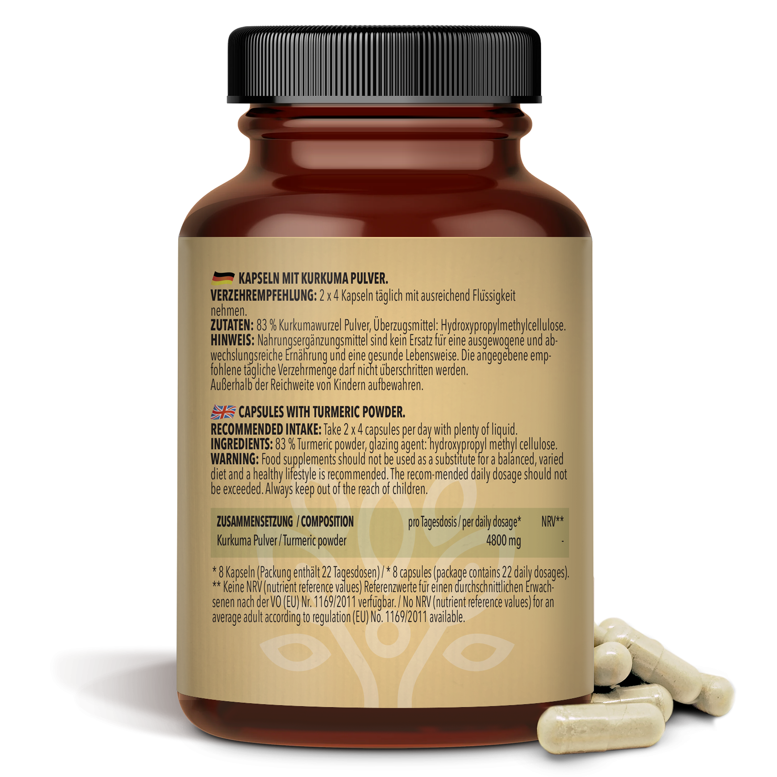 Kurkuma Pulver in Kapselform (180 Kapseln)