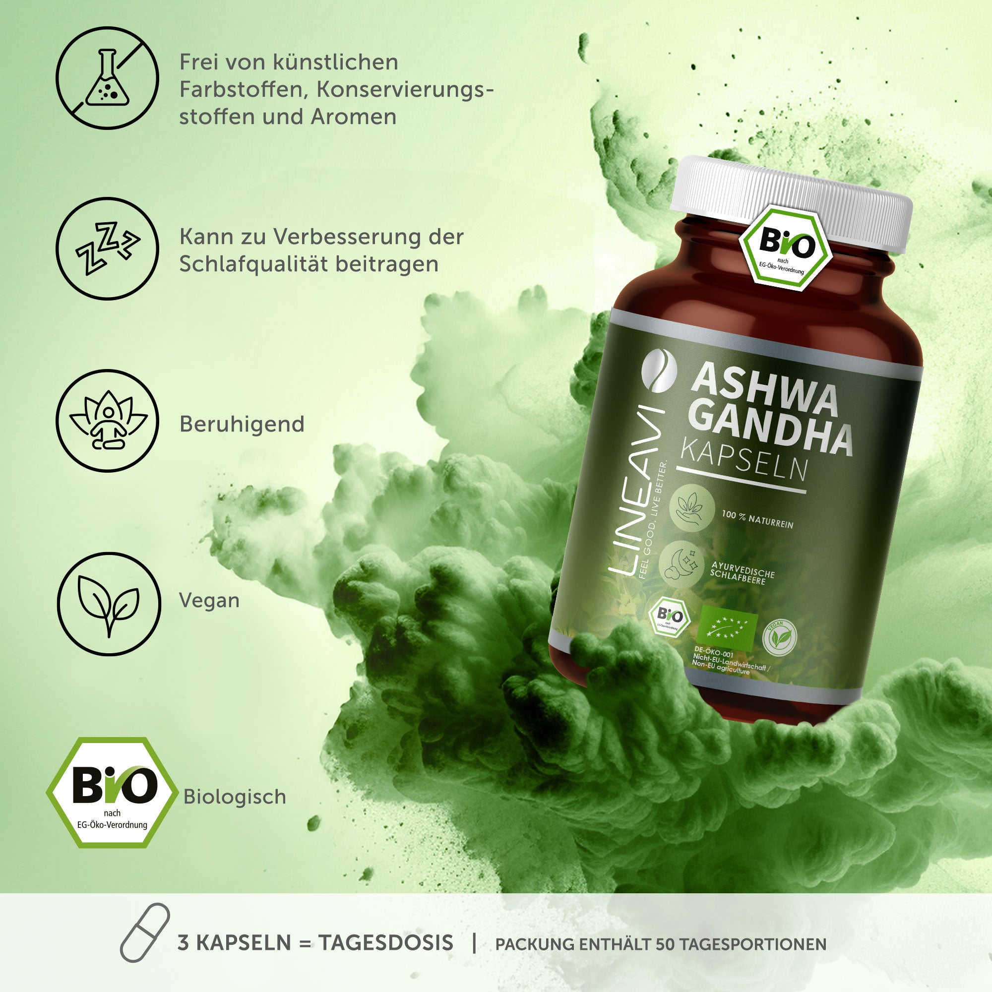 Doppelpack: Ashwagandha Kapseln bio (2x150 Kapseln)