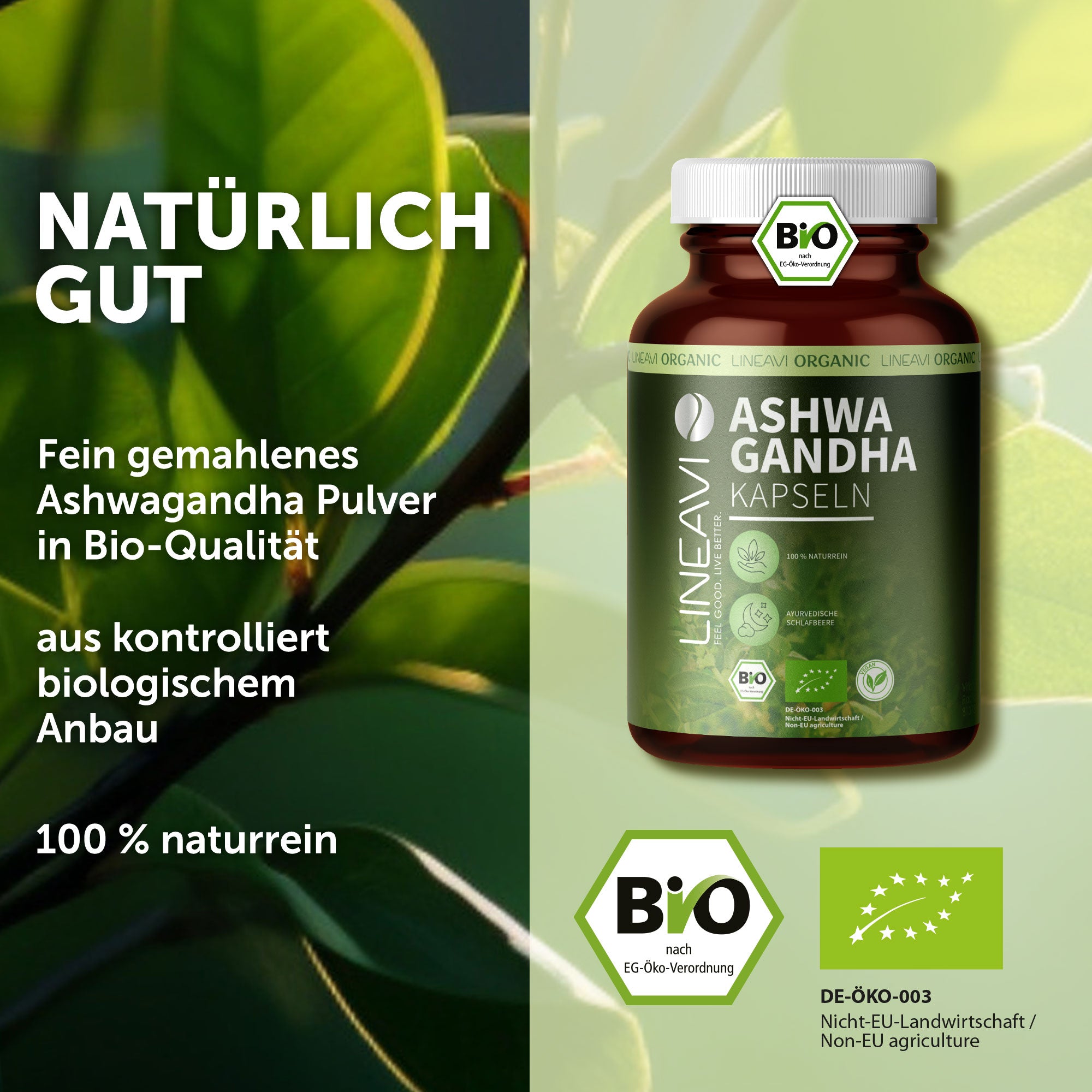 Doppelpack: Ashwagandha Kapseln bio (2x150 Kapseln)