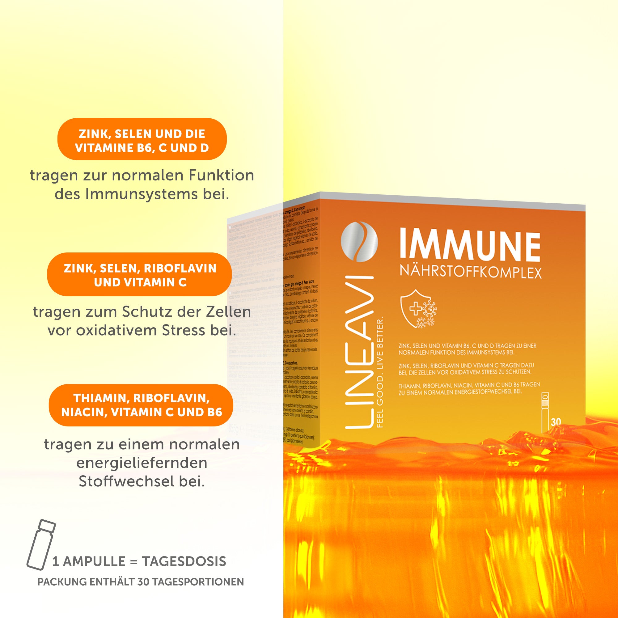 Immun 3-Monatspackung (3x30x25ml Trinkfläschchen + 3x30 Omega 3 Kapseln)