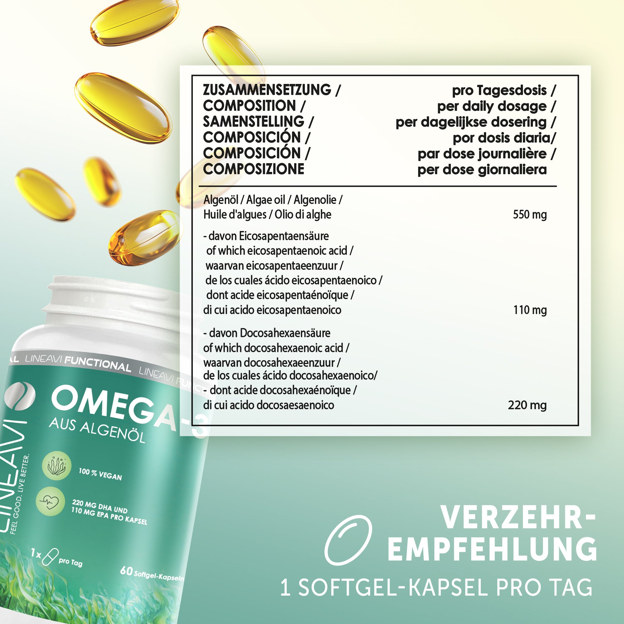 Omega 3 Vegan 4-Monatspackung (2x60 Kapseln)