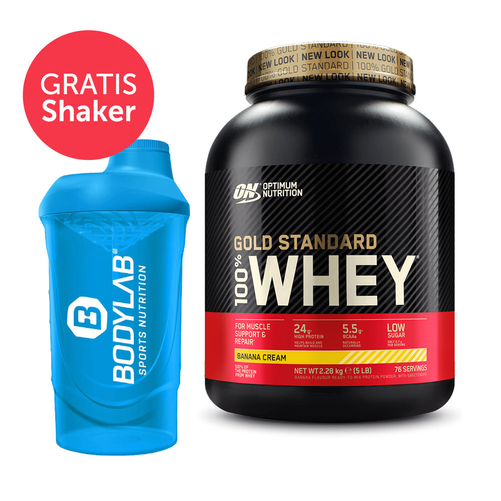 100% Whey Gold Standard (2270g) + Bodylab24 Shaker gratis