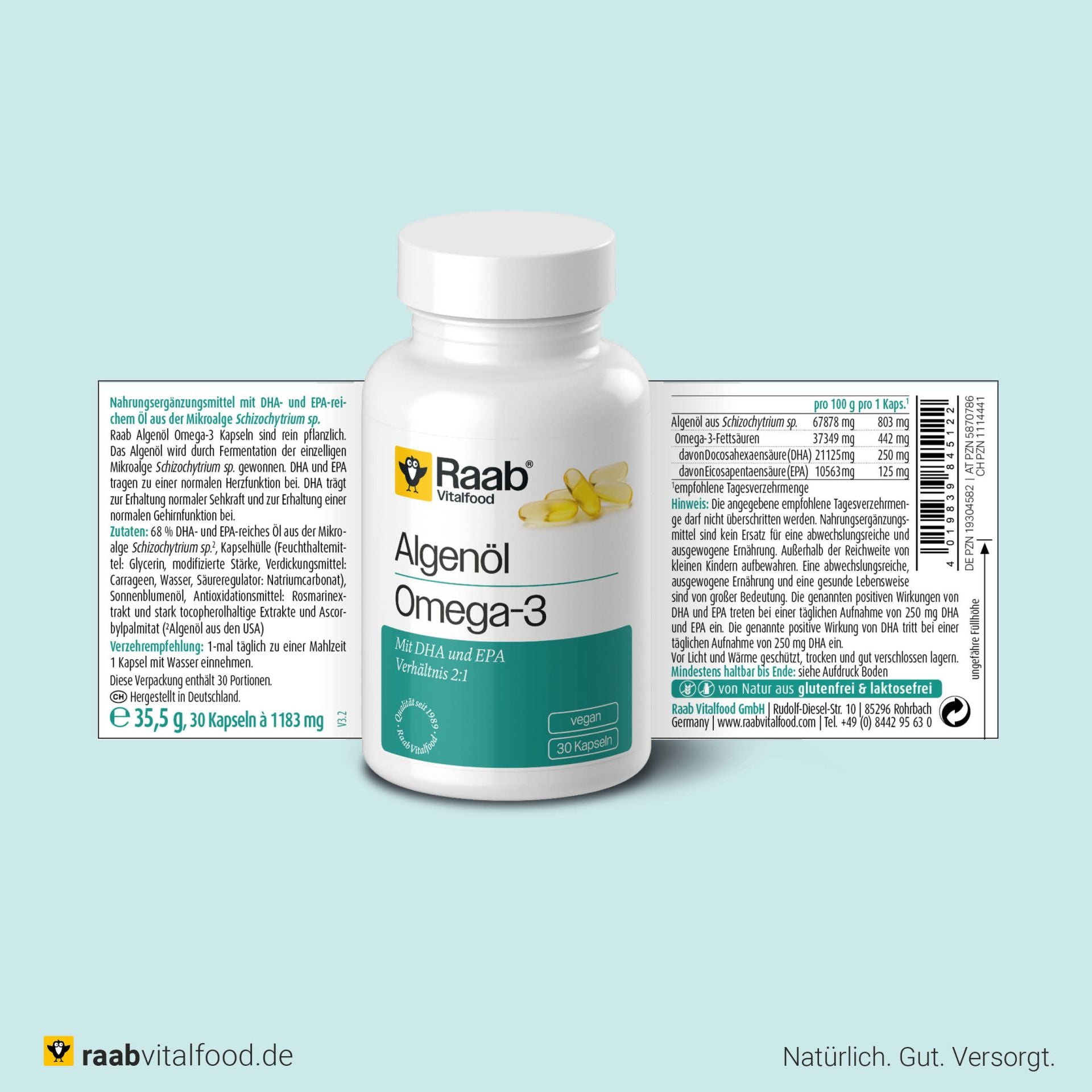 Algenöl Omega-3 (30 Kapseln)